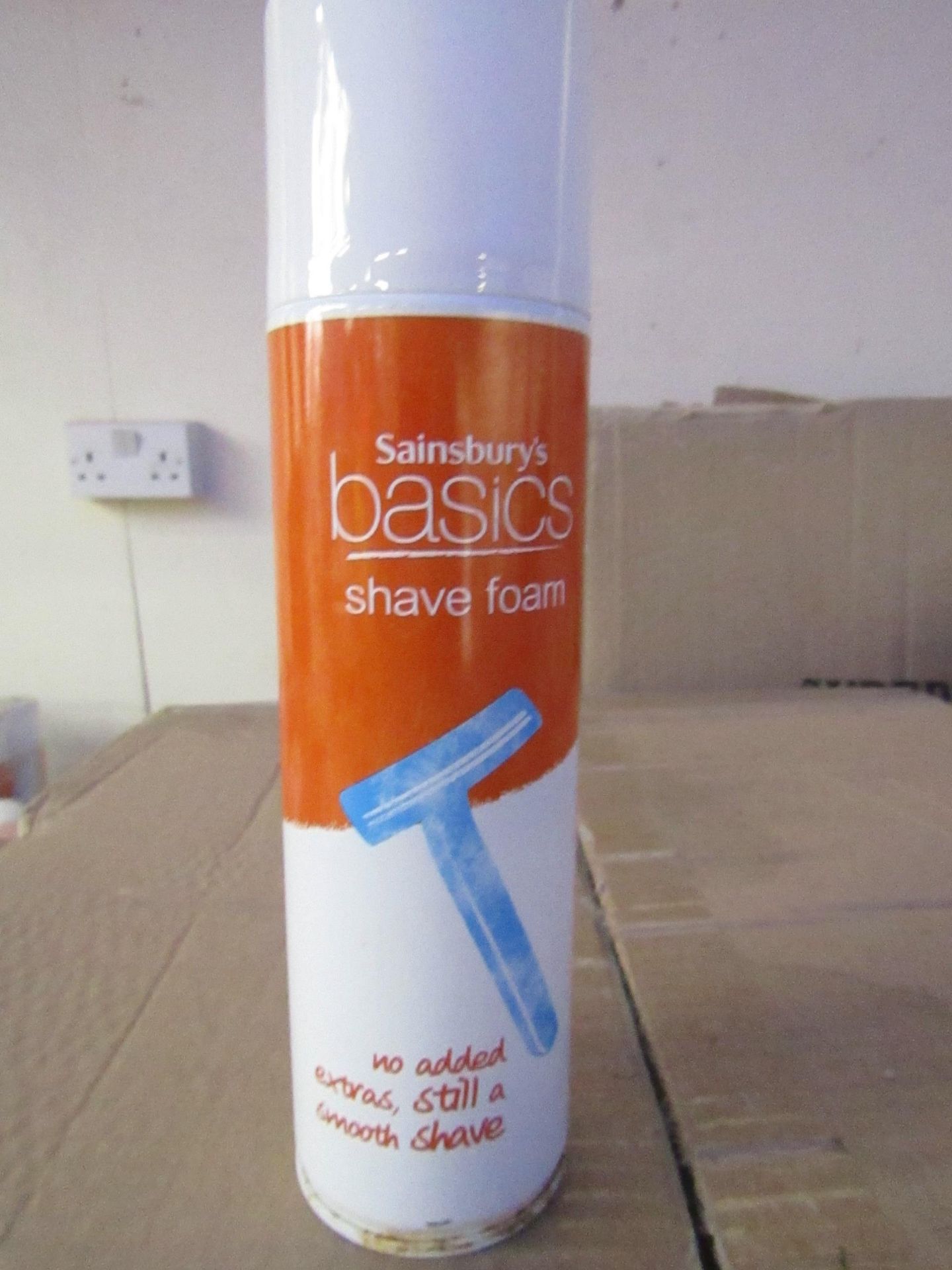 12 x Sainsburys shaving foam, unboxed and unchecked