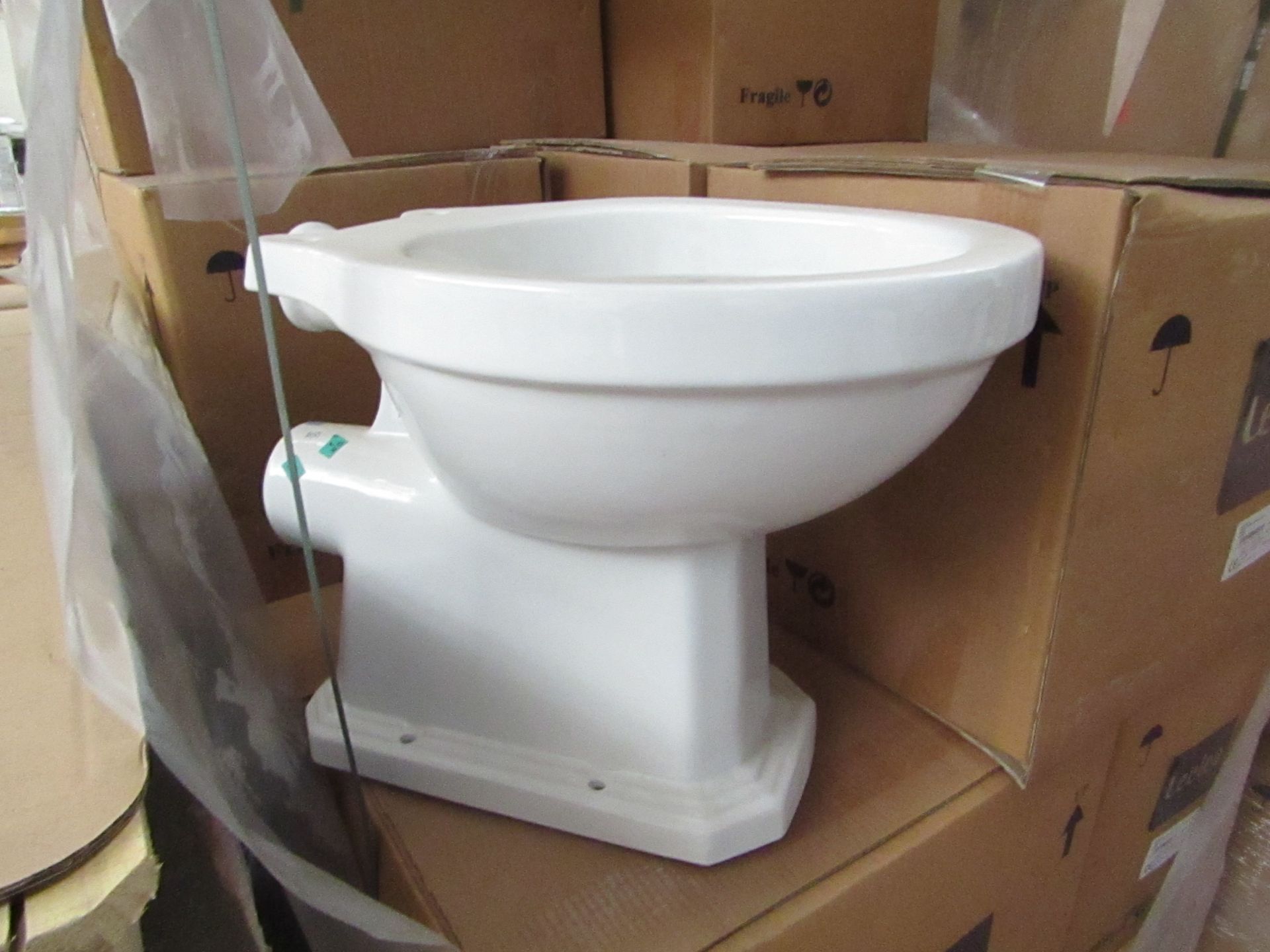 Lecico New Hamilton Low Level toilet pan, unused and boxed, more may be available to the winning