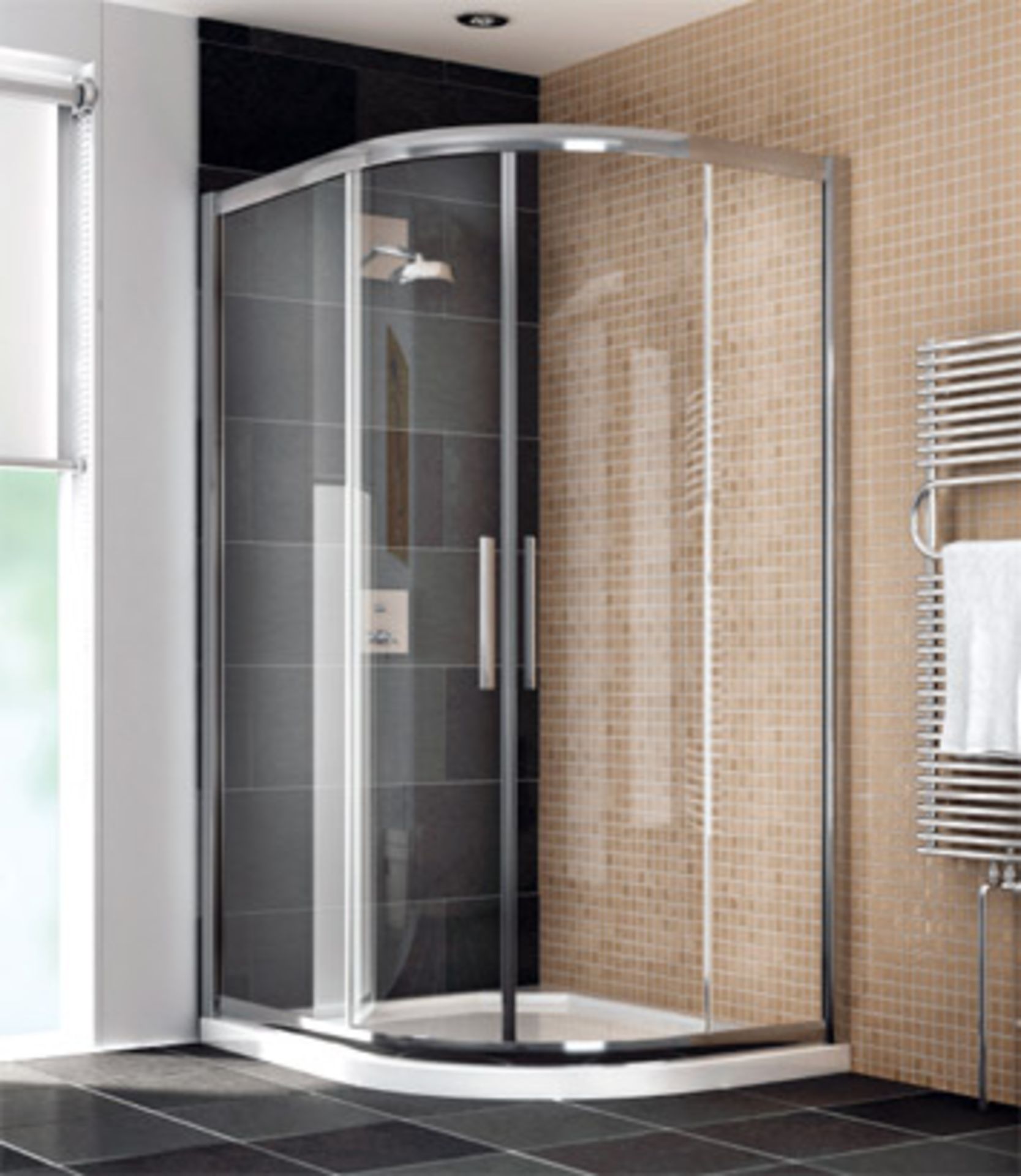 Manhattan glass Quad shower enclosure (no Tray), 1000x800m, unused and boxed, comes in 2 boxes which