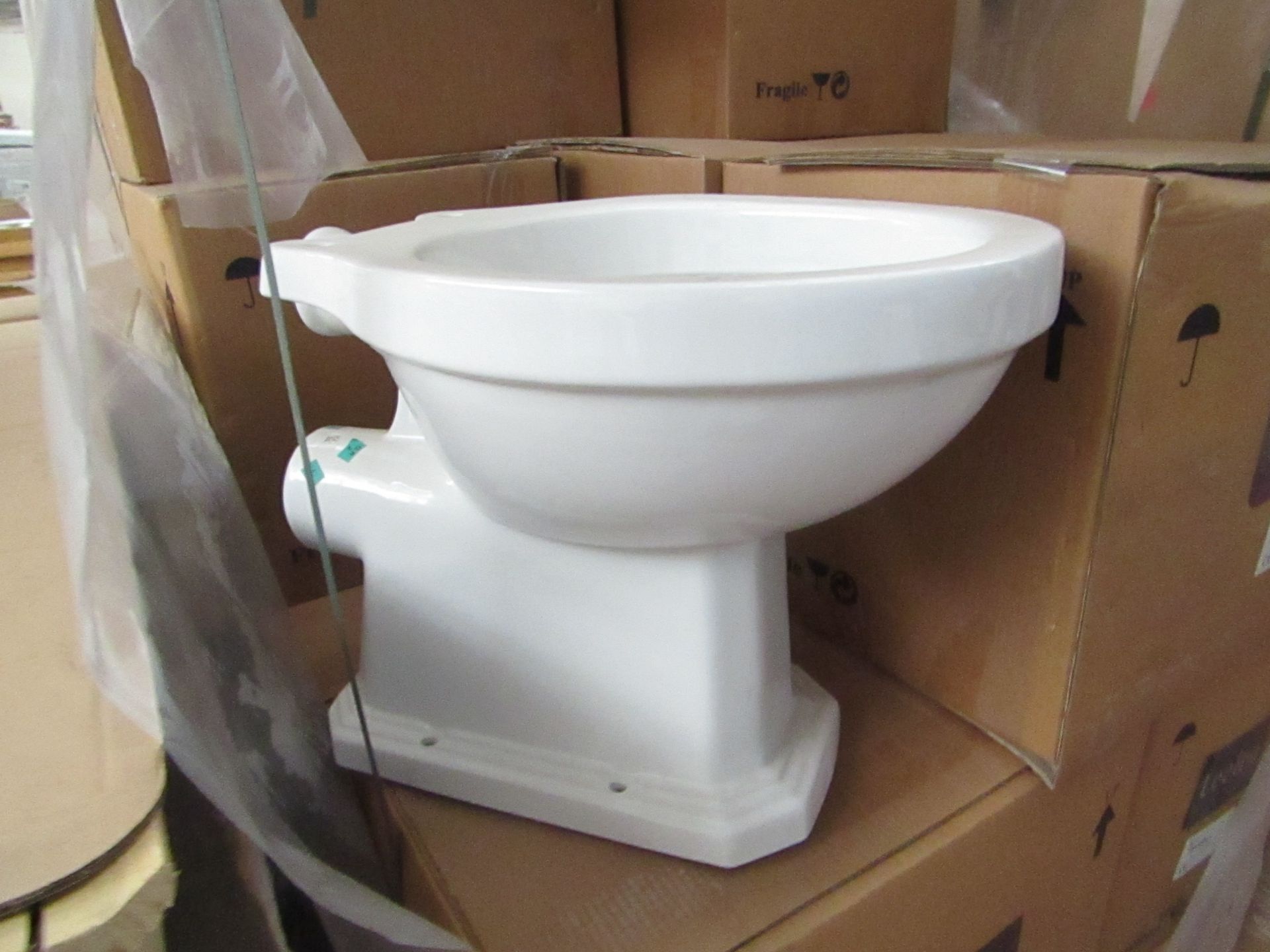 Lecico New Hamilton Low Level toilet pan, unused and boxed, more may be available to the winning