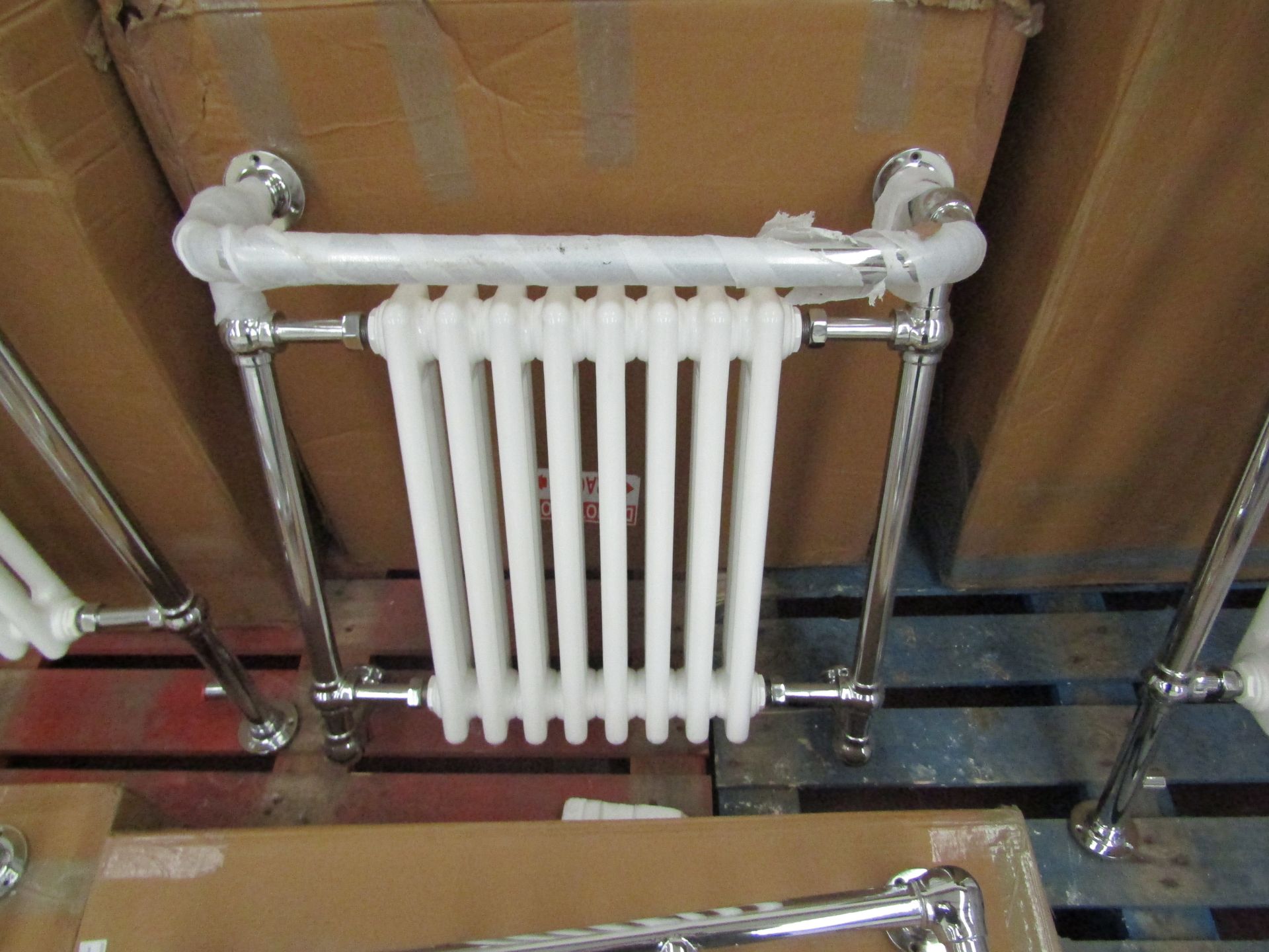 Old London 8 section wall mounted Traditional radiator, unchecked with box 63 x 64 x 24cm