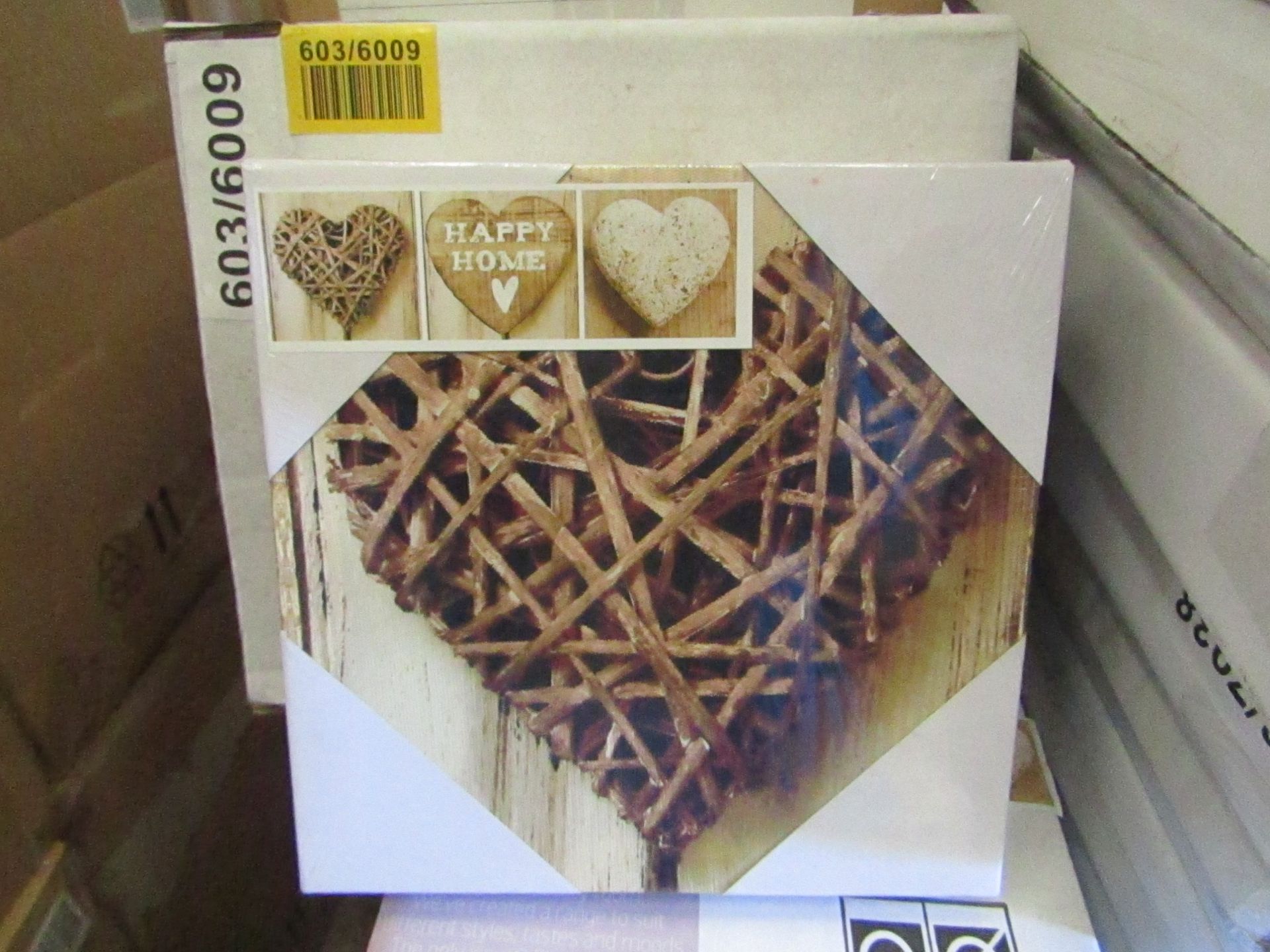 1 x box of 10 sets of 3 "Hearts" Canvases By Arthouse Wall Art size 20cm x 20cm new & packaged