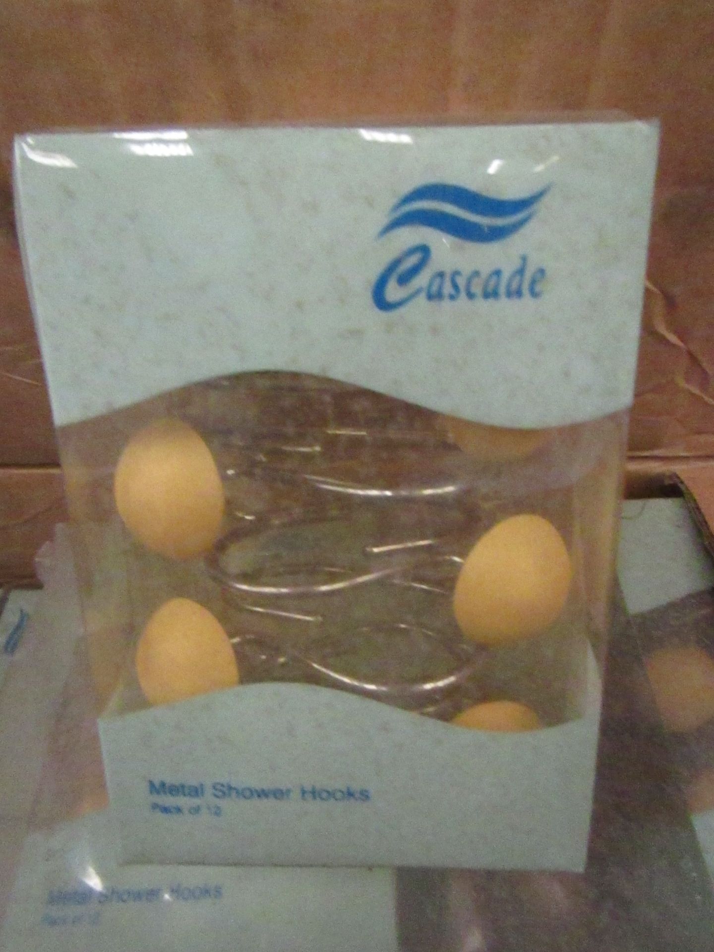 1 x box of 72 packs 12 per pack Cascade Metal Shower Curtain Hooks packaged