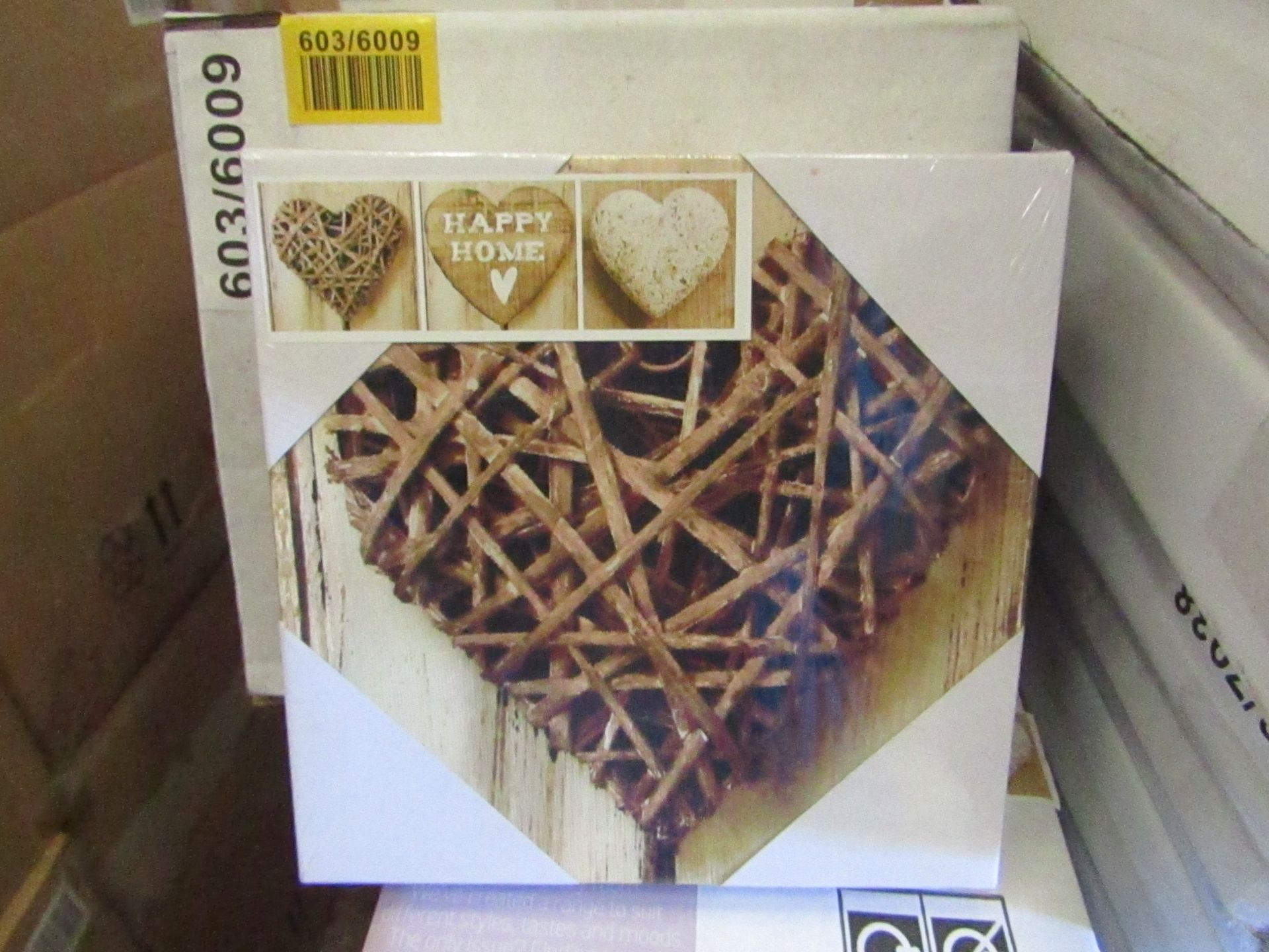 1 x box of 10 sets of 3 "Hearts" Canvases By Arthouse Wall Art size 20cm x 20cm new & packaged