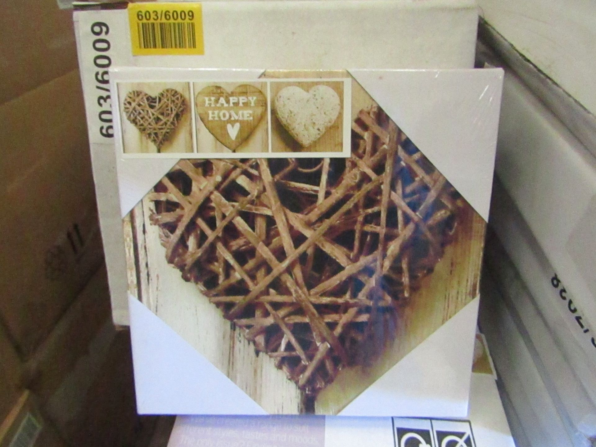 1 x box of 10 sets of 3 "Hearts" Canvases By Arthouse Wall Art size 20cm x 20cm new & packaged