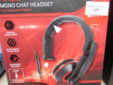 GioTeck mono chat headset, untested and boxed.