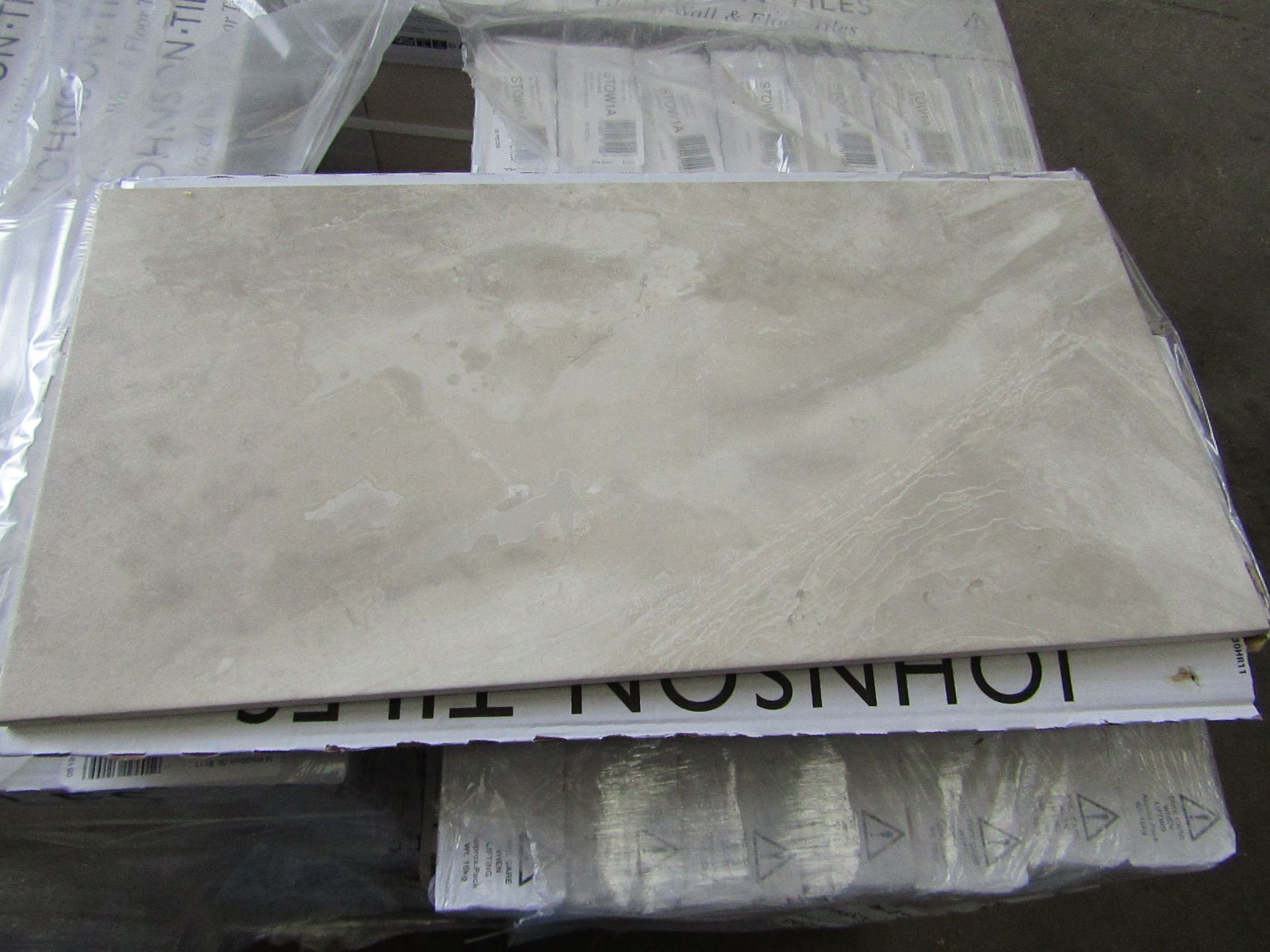 Pallet of 40x Packs of 5 Stoneware Flint Silk finish 300x600 wall and Floor Tiles By Johnsons,