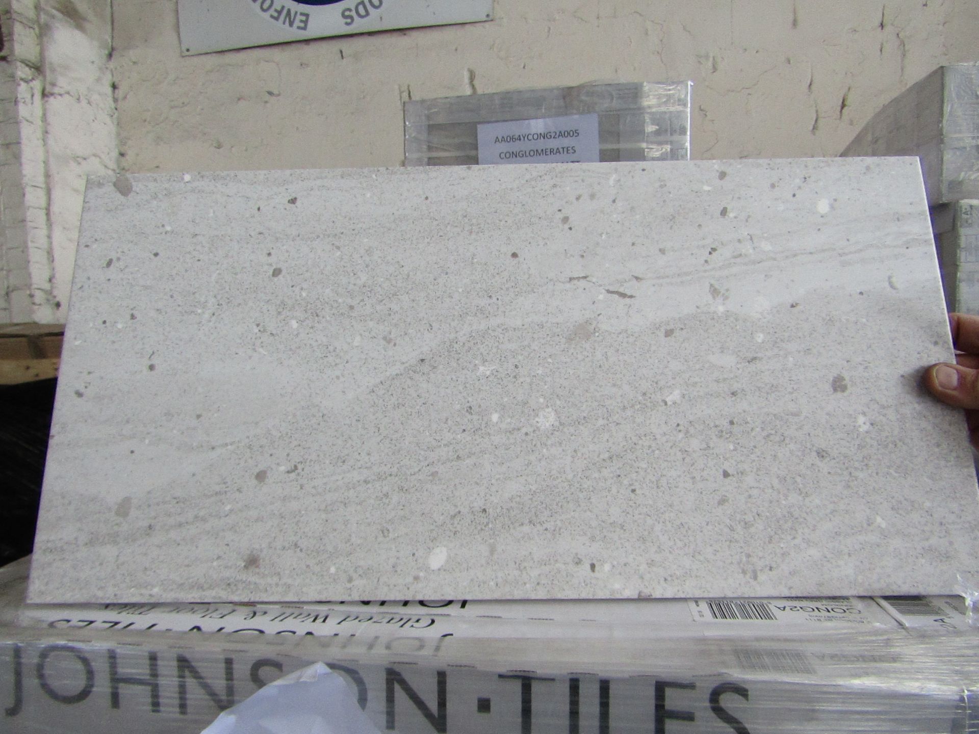 Pallet of 40x Packs of 5 Conglomerates Classic Matt Grey 300x600 wall and Floor Tiles By Johnsons,