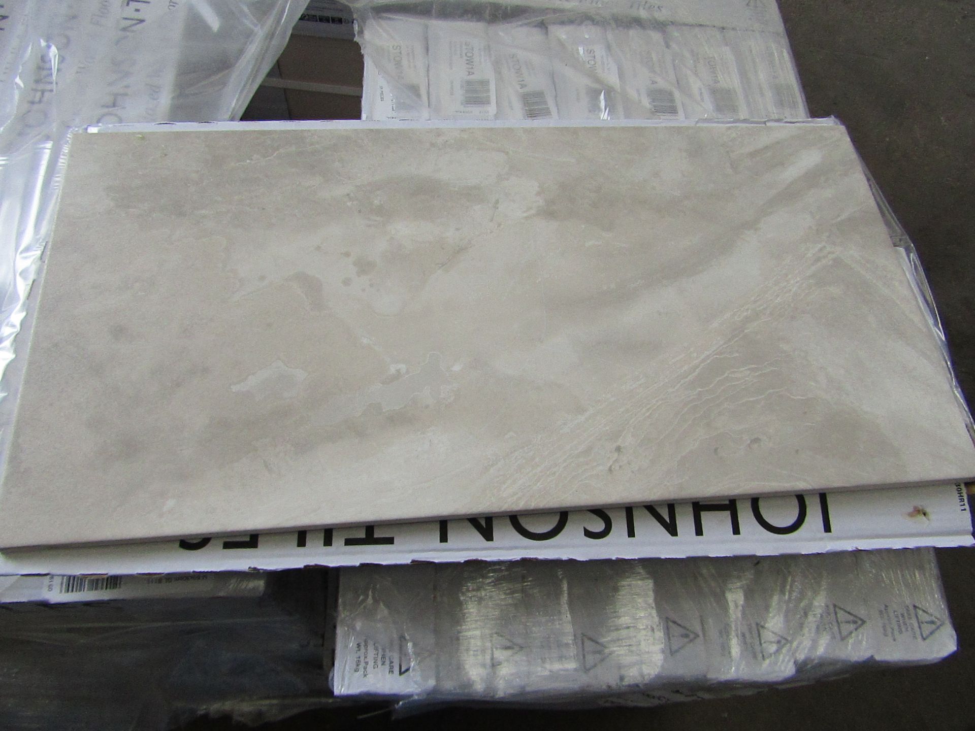 Pallet of 40x Packs of 5 Stoneware Flint Silk finish 300x600 wall and Floor Tiles By Johnsons,