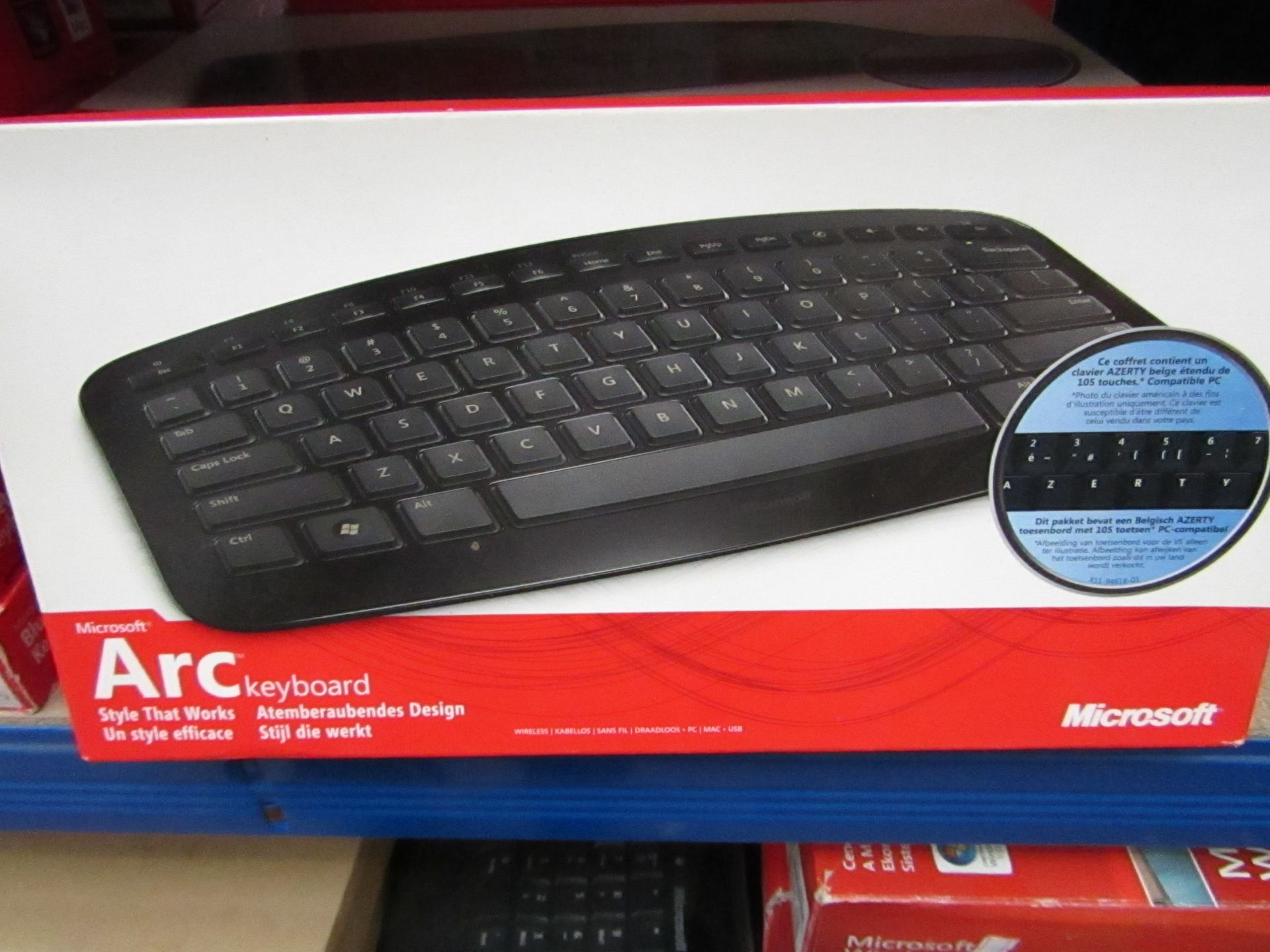Microsoft Arc keyboard, tested working and boxed.