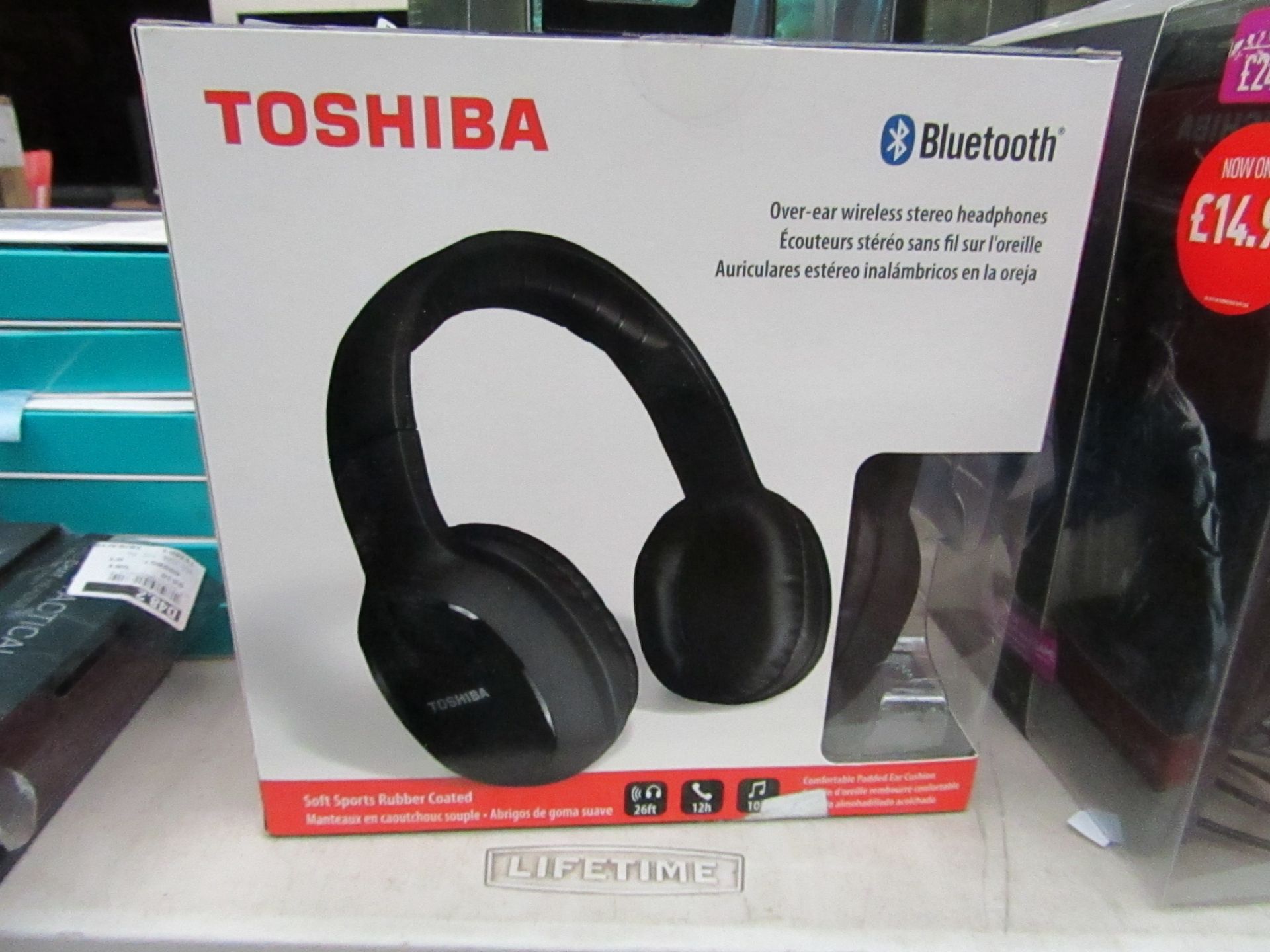 Toshiba Bluetooth headphones, untested and boxed.