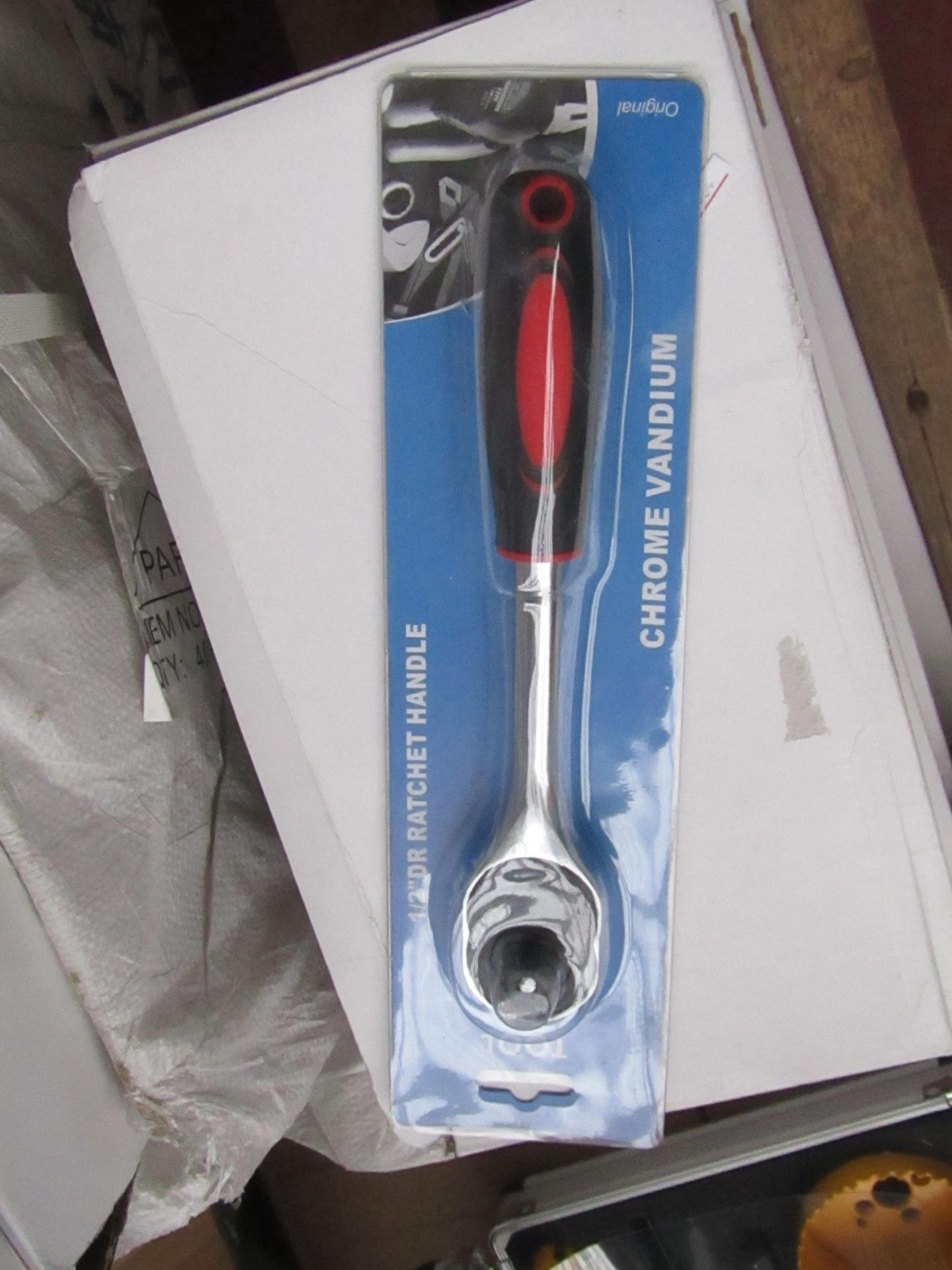 1/2" dr ratchet handle, chrome vandium, boxed and new