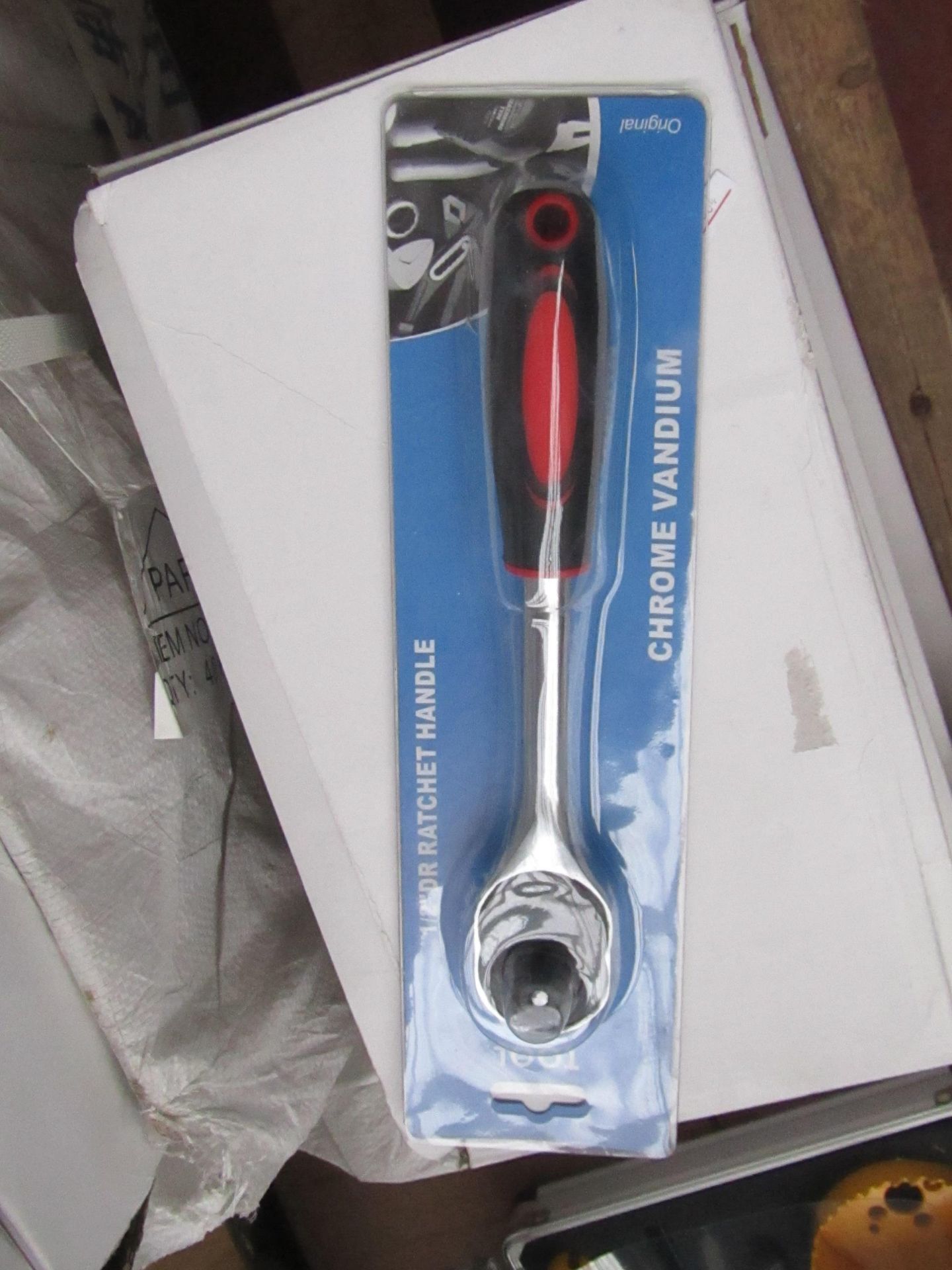 1/2" dr ratchet handle, chrome vandium, boxed and new