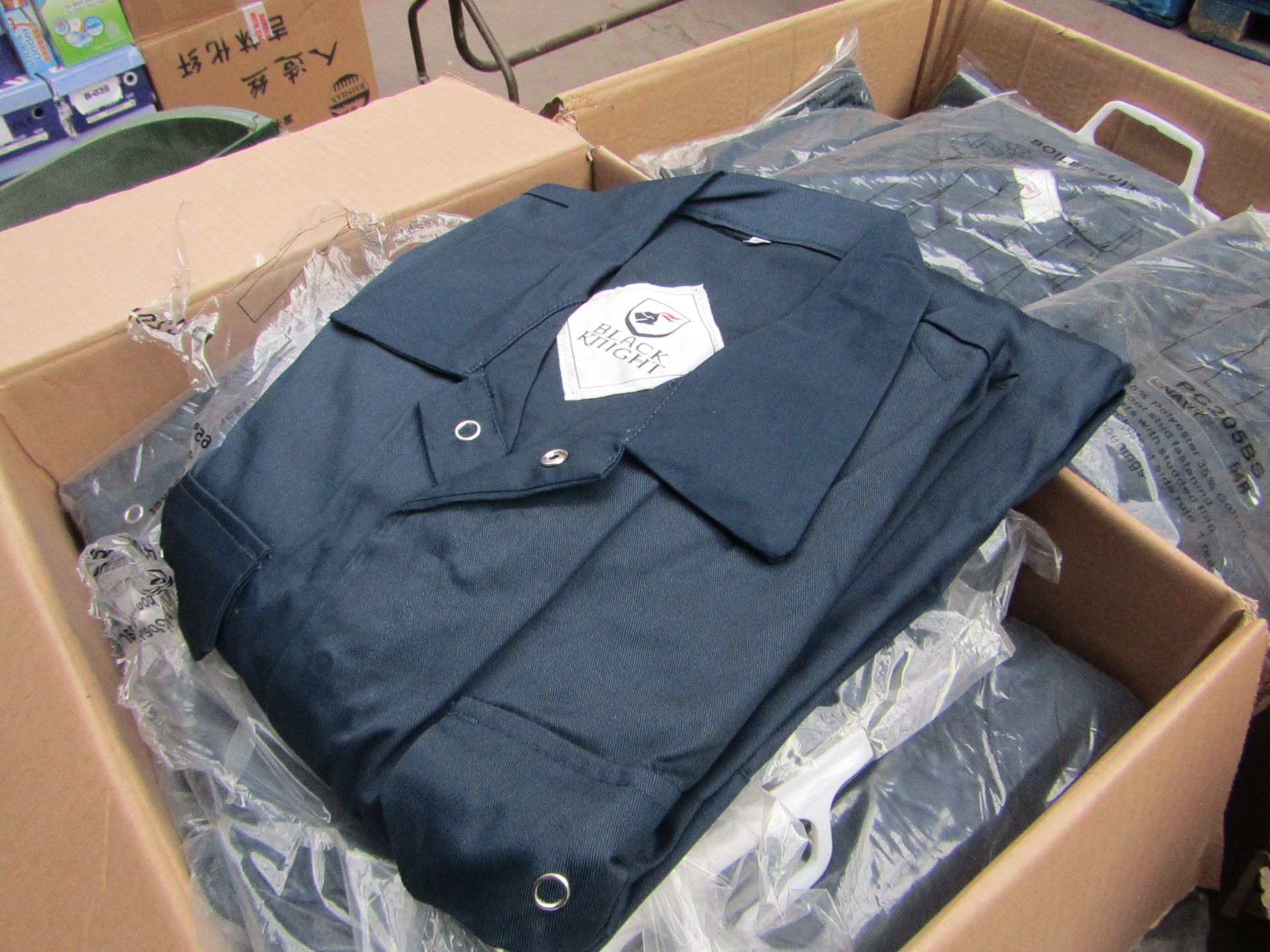 5x Black Knight boiler suit, size 46R, new and packaged.