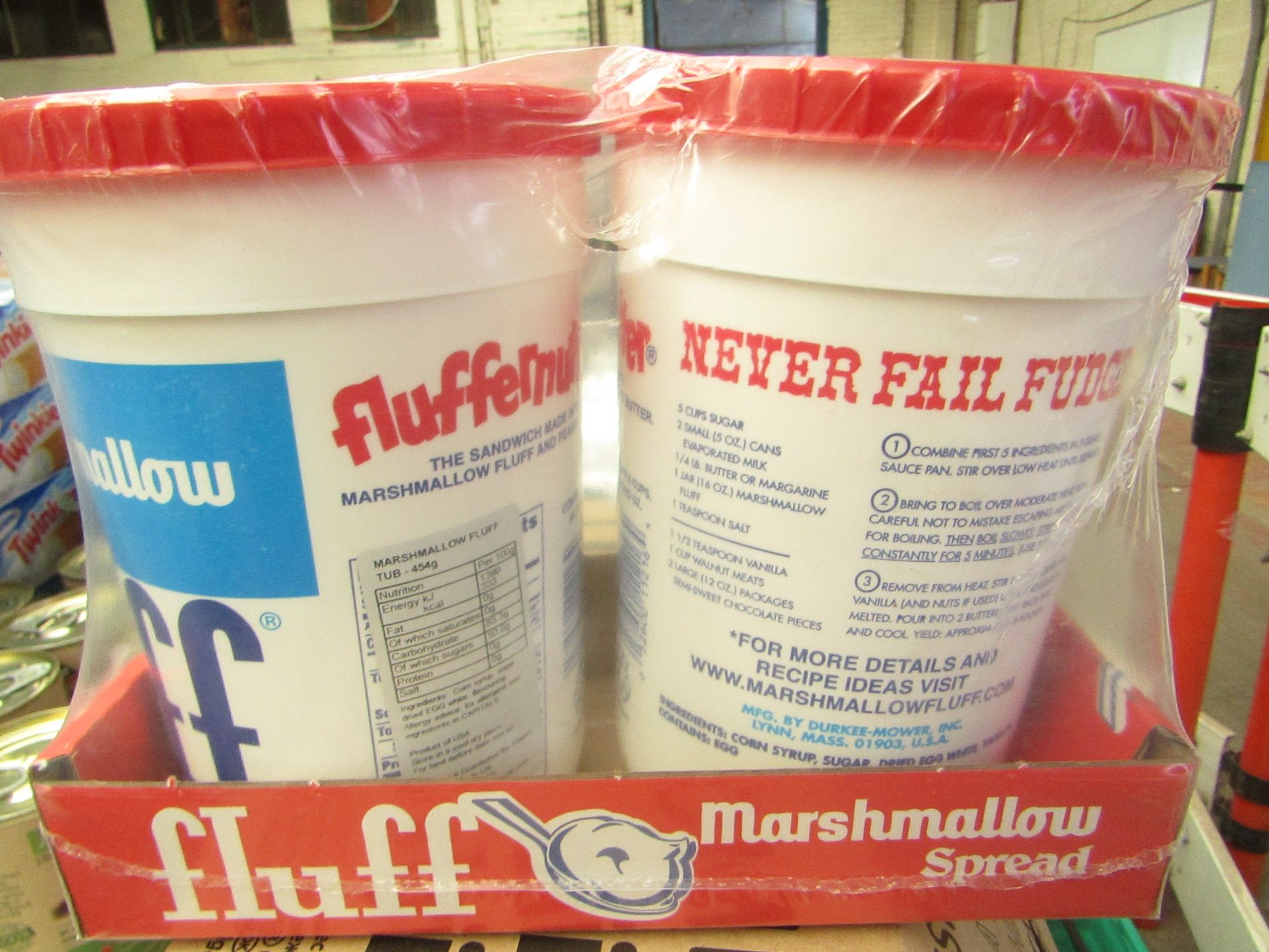 Pack of 2 x 454g tubs of marshmallow fluff BBE 13/08/2019