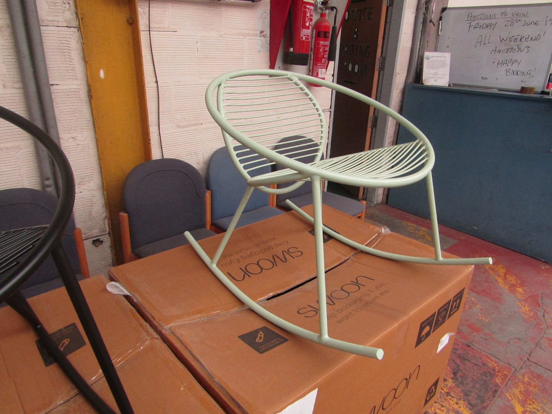 Swoon Finsbury Pastel Green Metal Rocking chair, new, RRP £229, Please note more may be available to