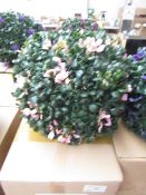 PK of 2 Hay Balls Plastic pink/green leaves 25 CM new & Boxed