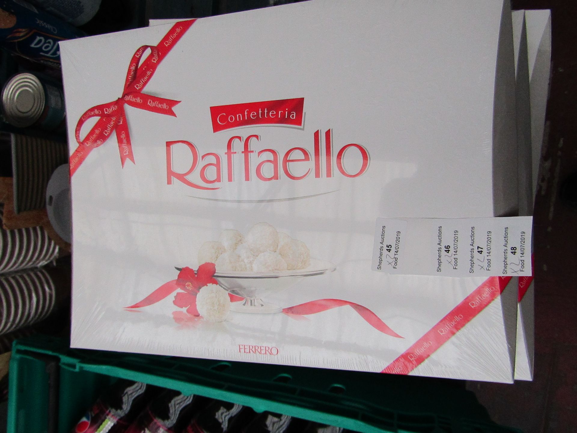 2 x Boxes of Confetteria Rafello, Coconut and almond specialty's 450g each BBE 12/05/2019