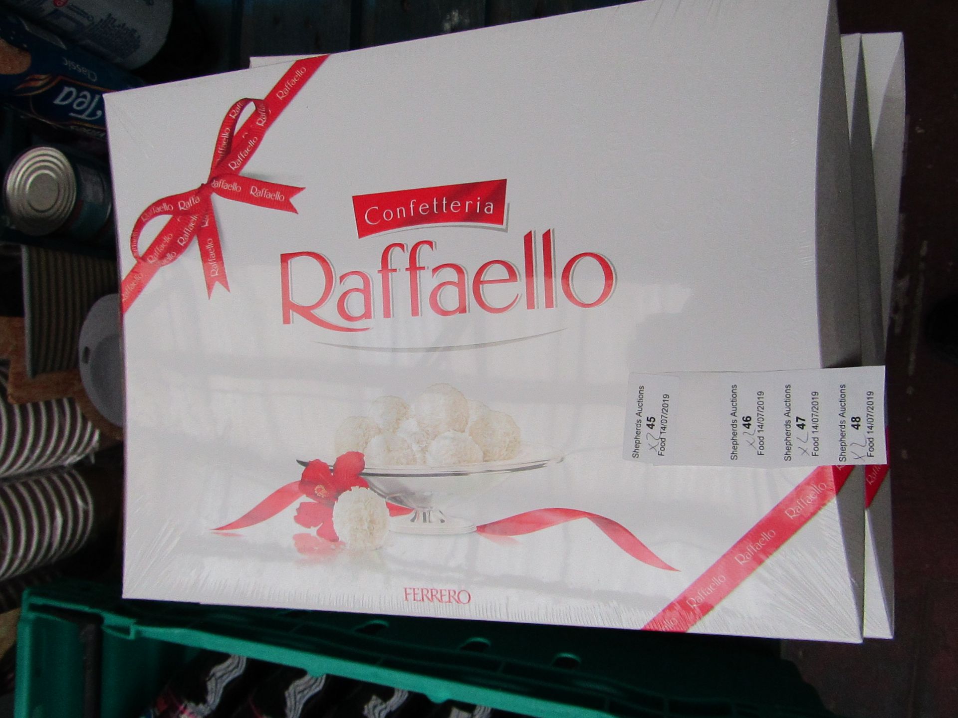 2 x Boxes of Confetteria Rafello, Coconut and almond specialty's 450g each BBE 12/05/2019
