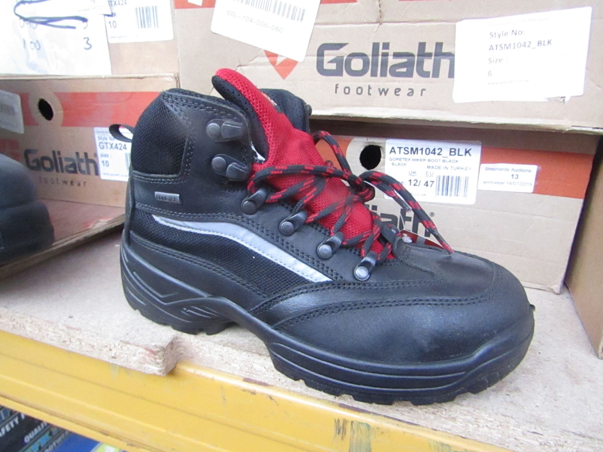 Goliath Black Goretex Steel Toe Cap Safety Boot, new and boxed, size 12 RRP £49.99