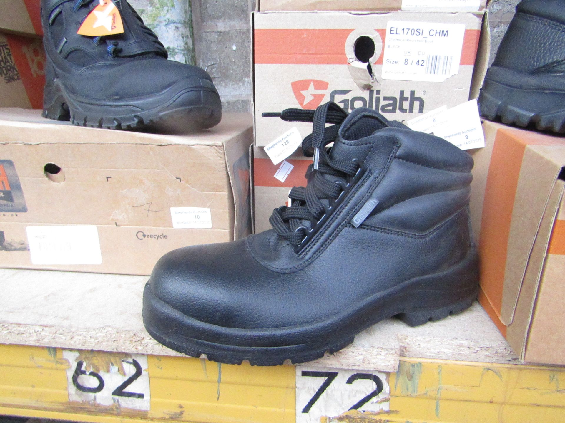 Goliath Chemical Resistant  steel toe cap Safety Boots new size 8 RRP £62.33 @ work&safety.com The