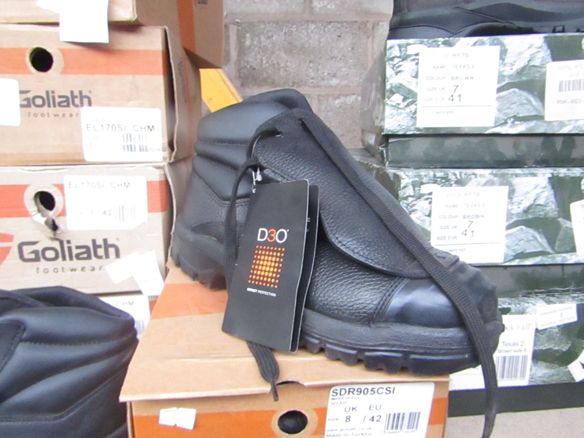 Goliath Metatarsal steel toe cap safety Boots, new size 8, RRP £49.99