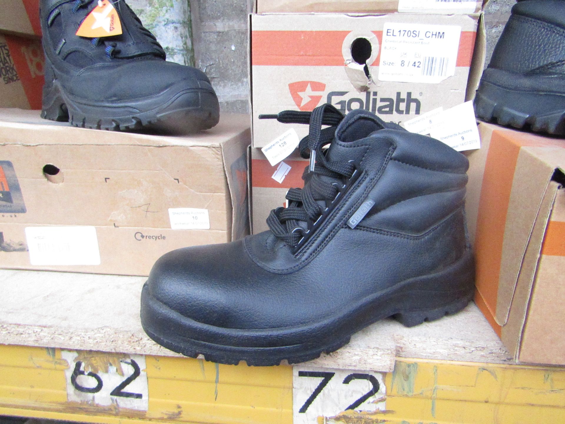 Goliath Chemical Resistant  steel toe cap Safety Boots new size 8 RRP £62.33 @ work&safety.com The