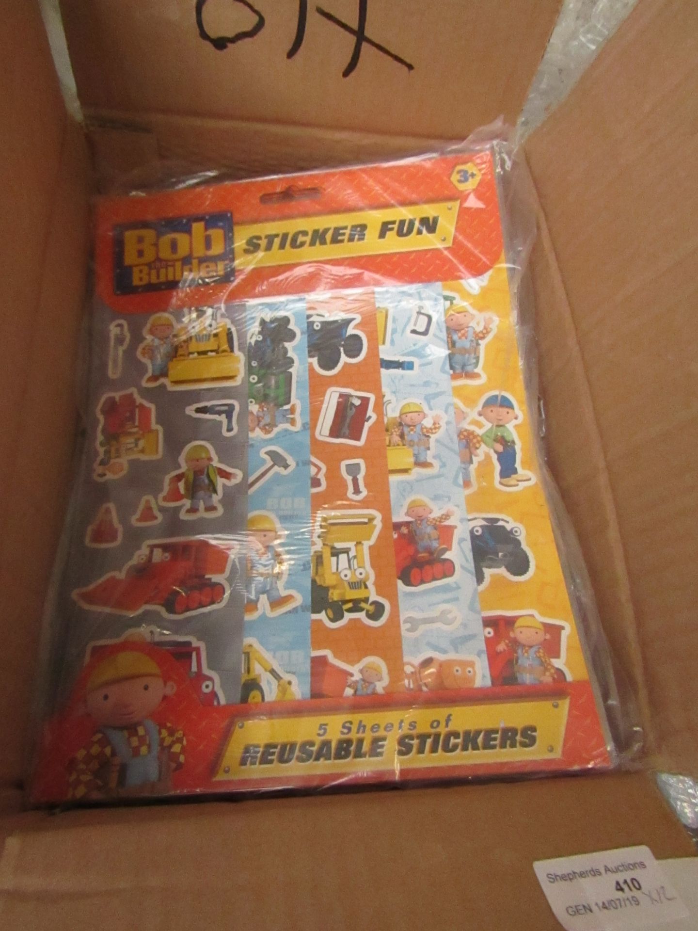 12 X  Packs Of Bob The Builder Sticker Fun Sheets, inc 5 X Sheets per pack ( Reusable ) new in