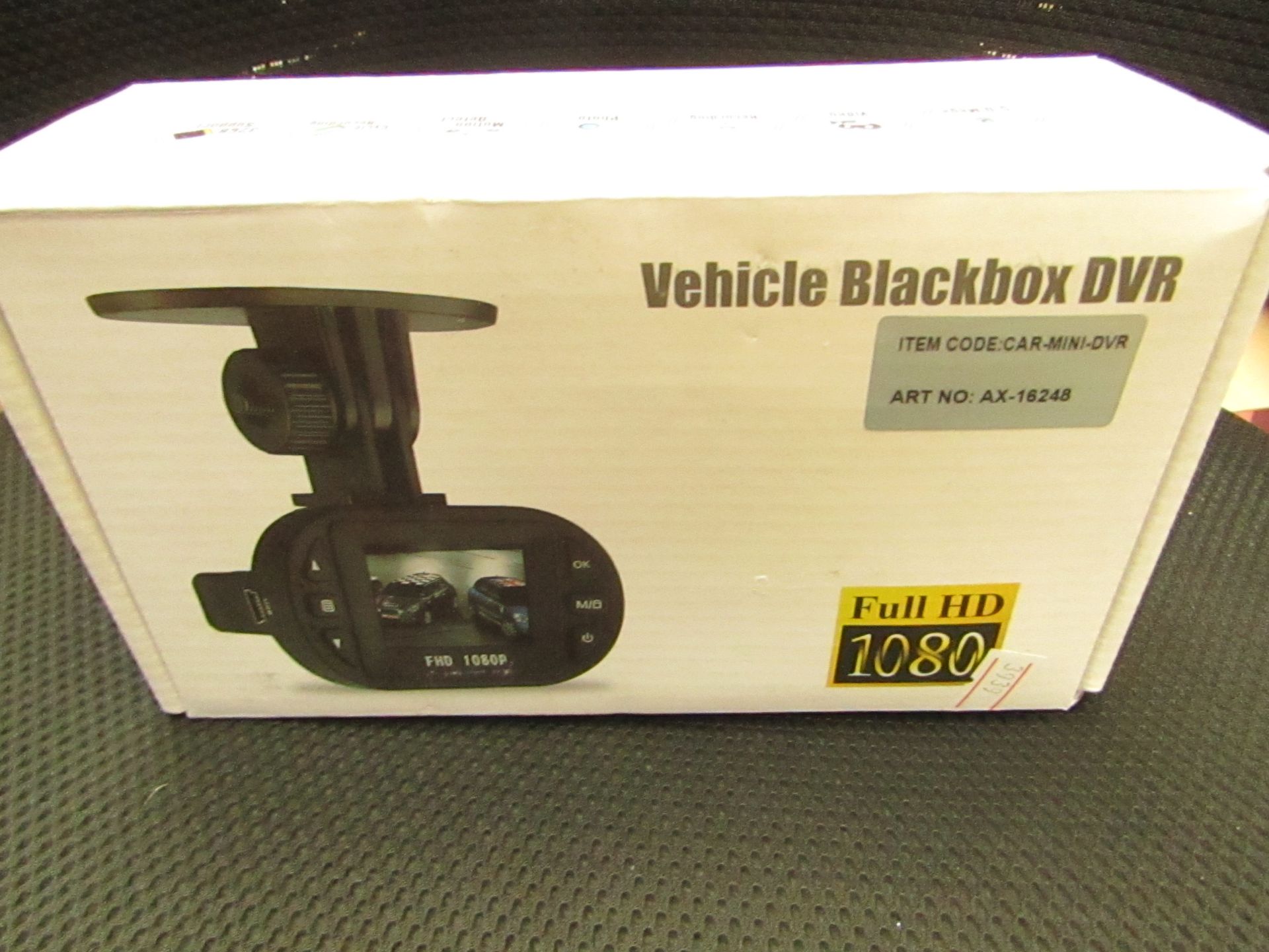 Vehicle Blackbox DVR, Full HD 1080, Boxed & Unchecked