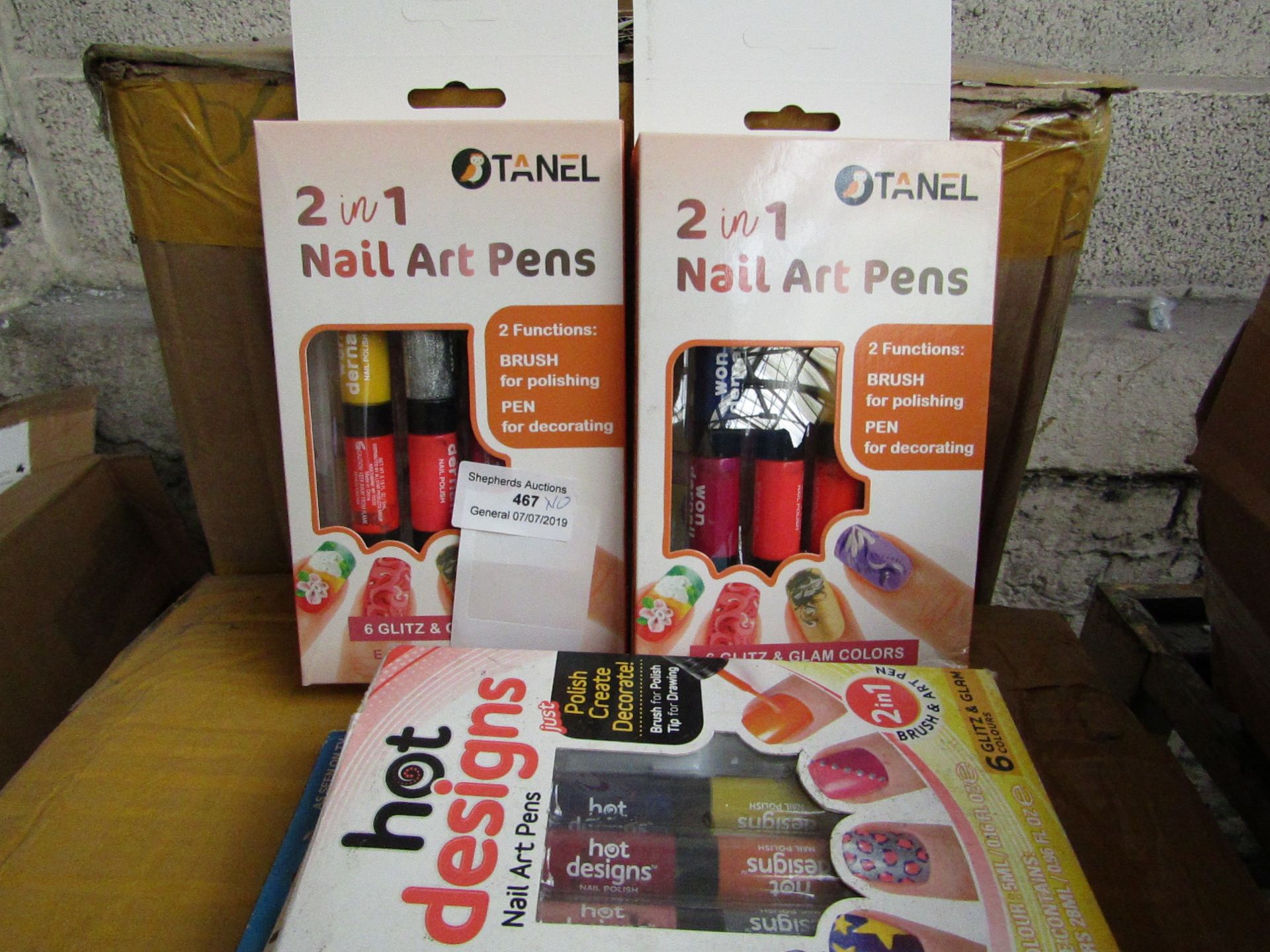 10 x Tanel 2 in 1 nail art Pens, 6 glitz and glam colours RRP £15.99 each boxed and new