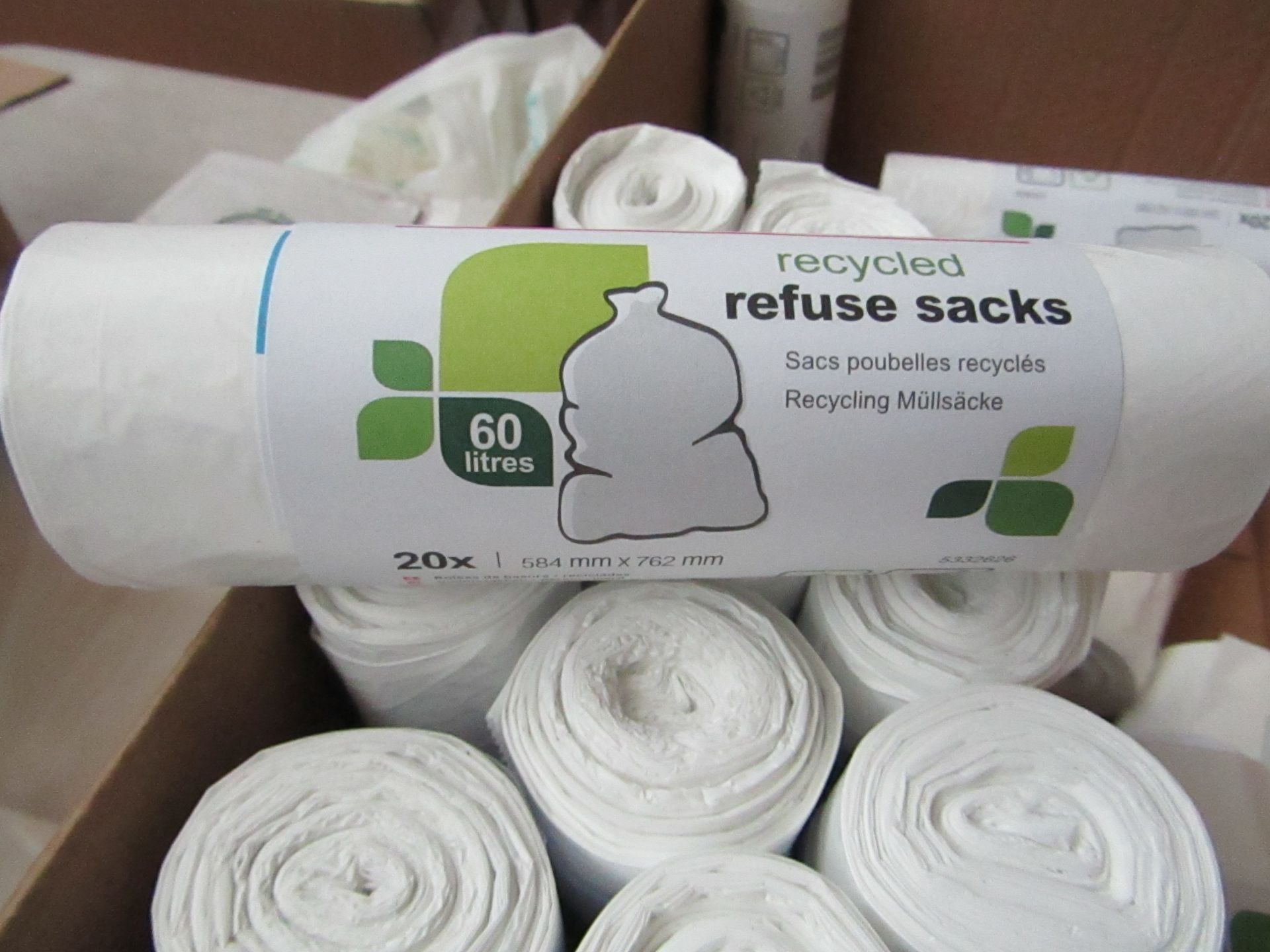 5 x 20 refuse sacks,60litre ,new in packaging