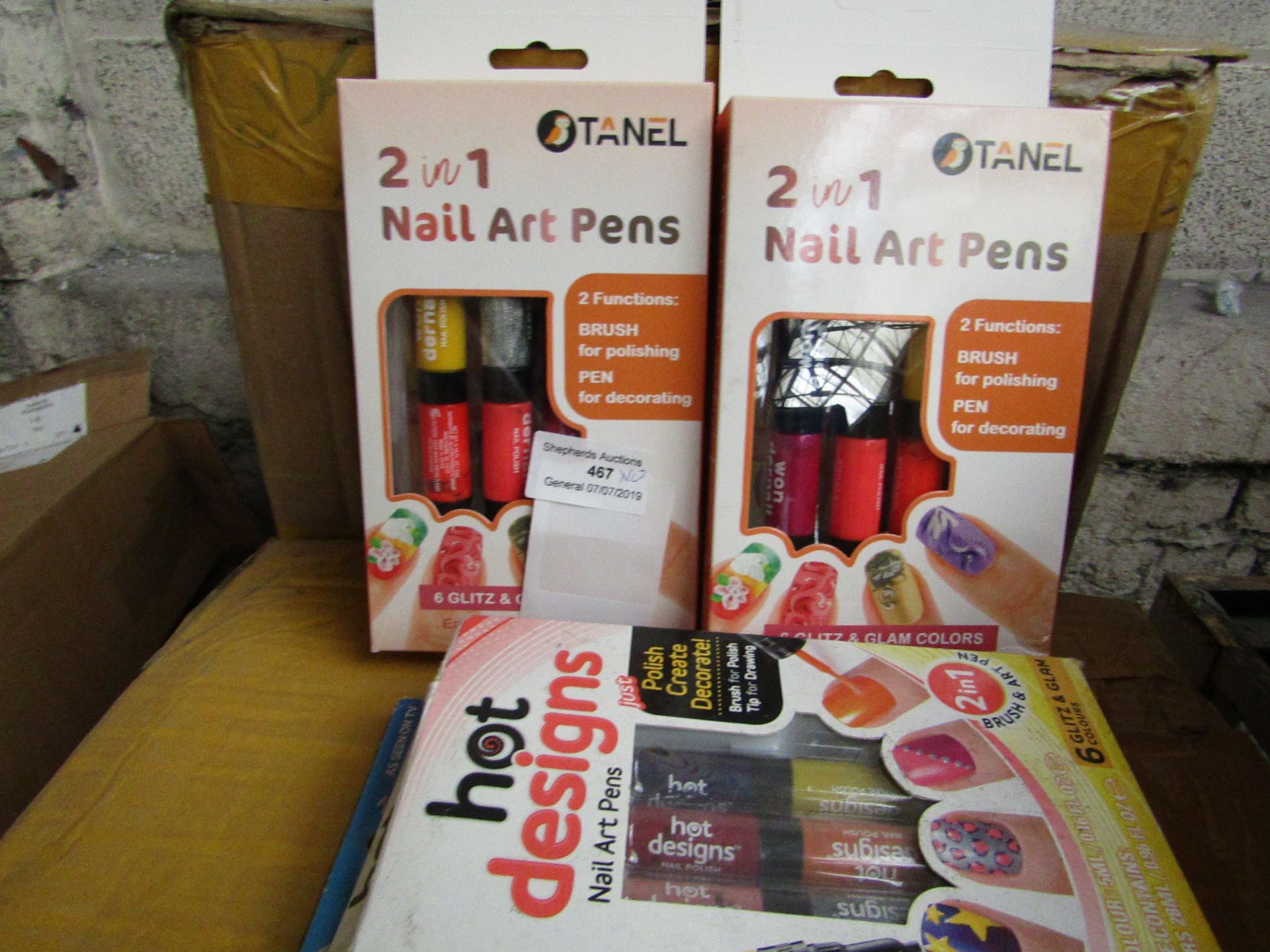 10 x Tanel 2 in 1 nail art Pens, 6 glitz and glam colours RRP £15.99 each boxed and new