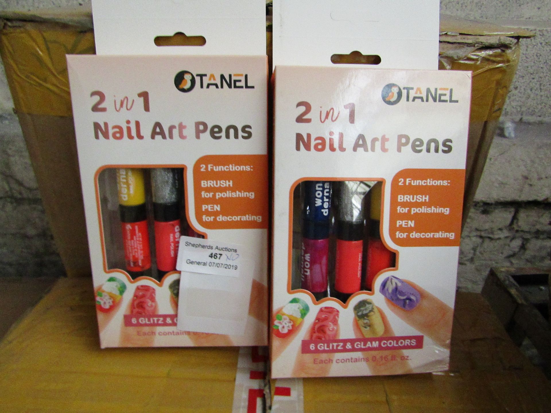 10 x Tanel 2 in 1 nail art Pens, 6 glitz and glam colours RRP £15.99 each boxed and new