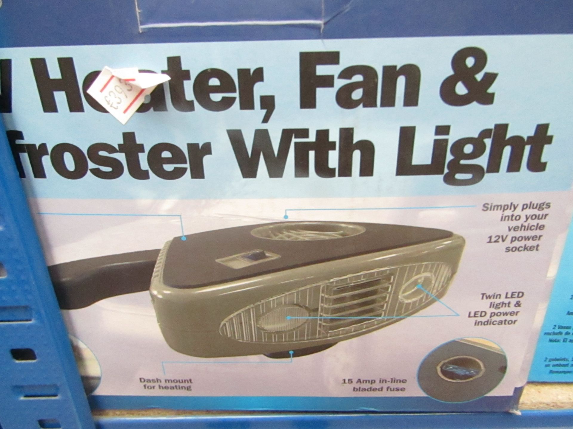 2x Streetwize 12v heater, fan and defroster with light, both tested working and boxed.