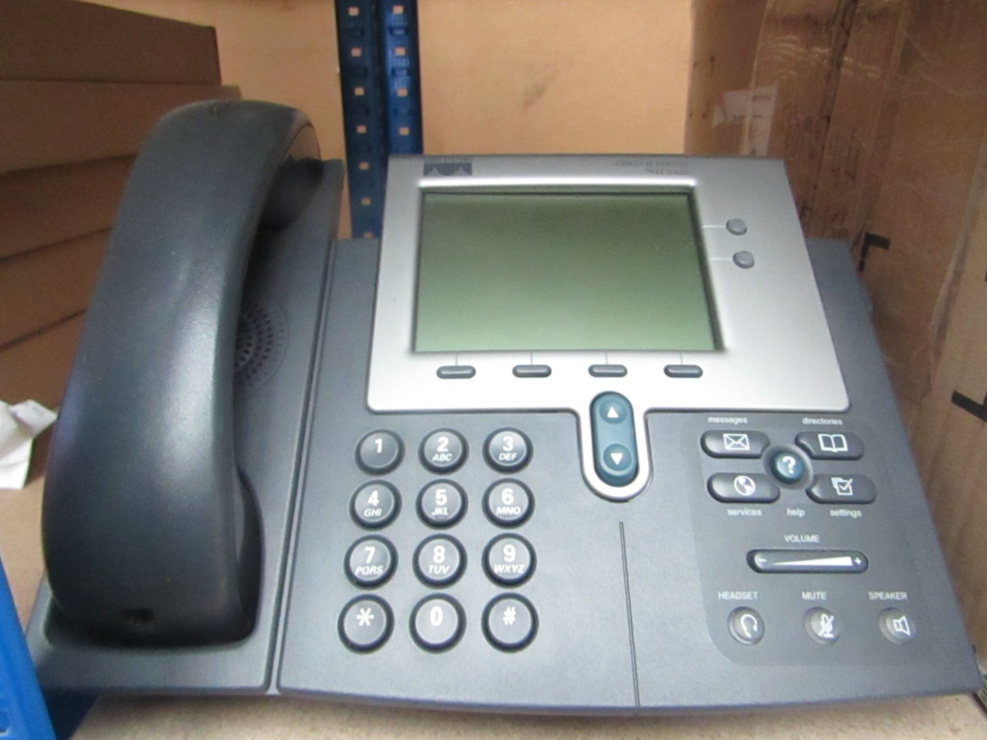 Cisco office phone with answering machine, tested working and boxed.