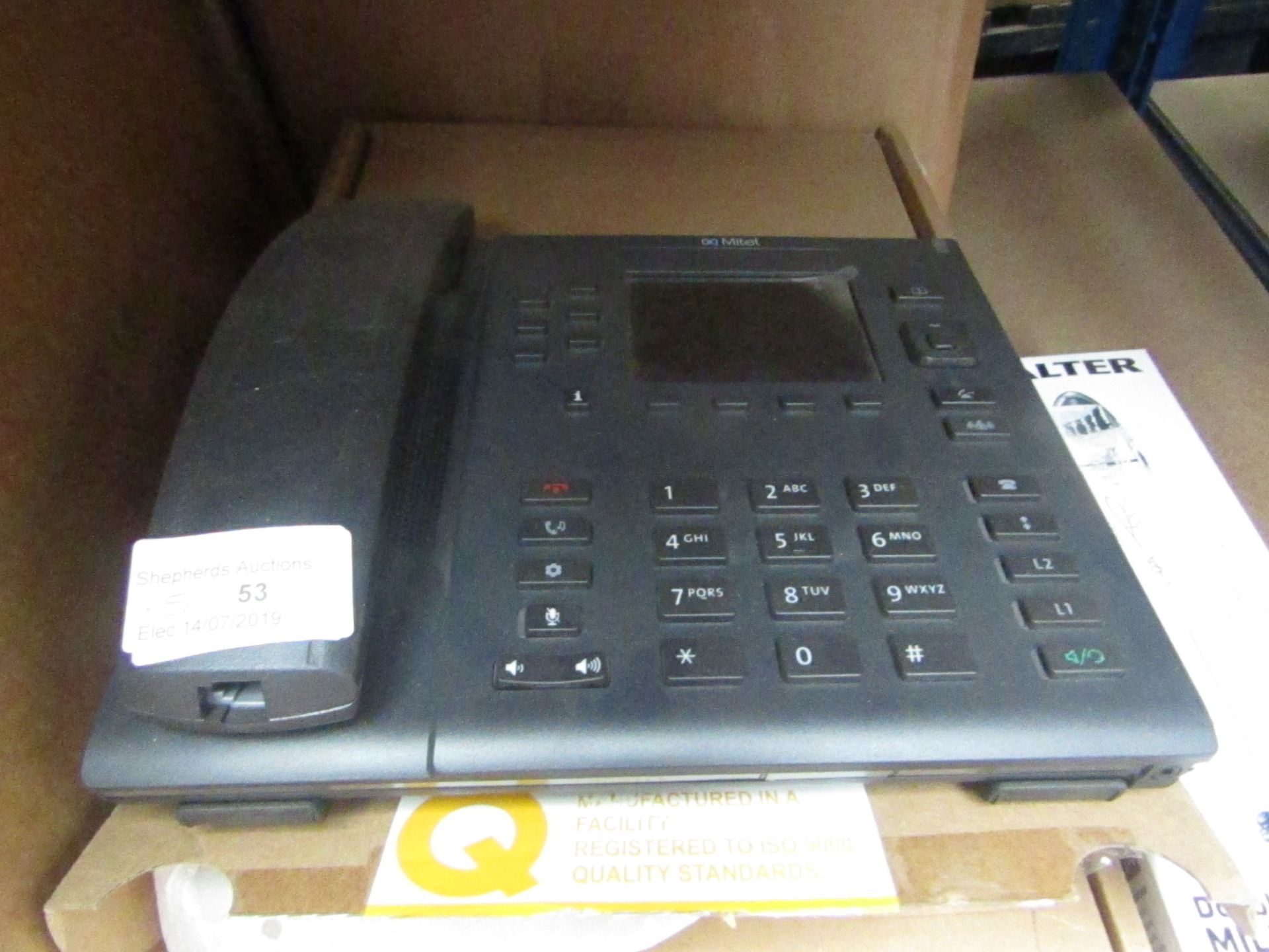 5x Mitel office phones with answering machines, all tested working and boxed.