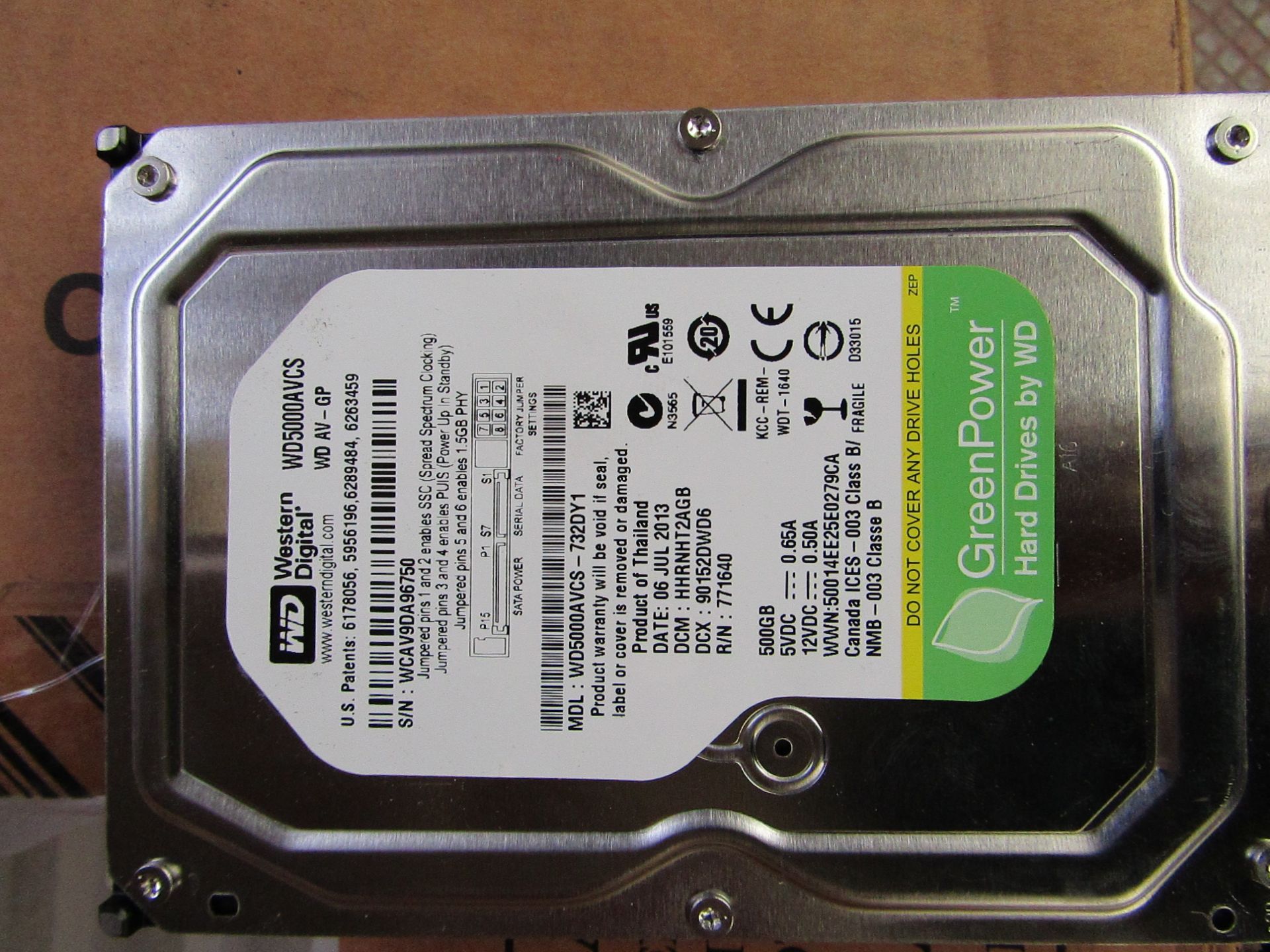 Western Digital 500GB hard drive, new