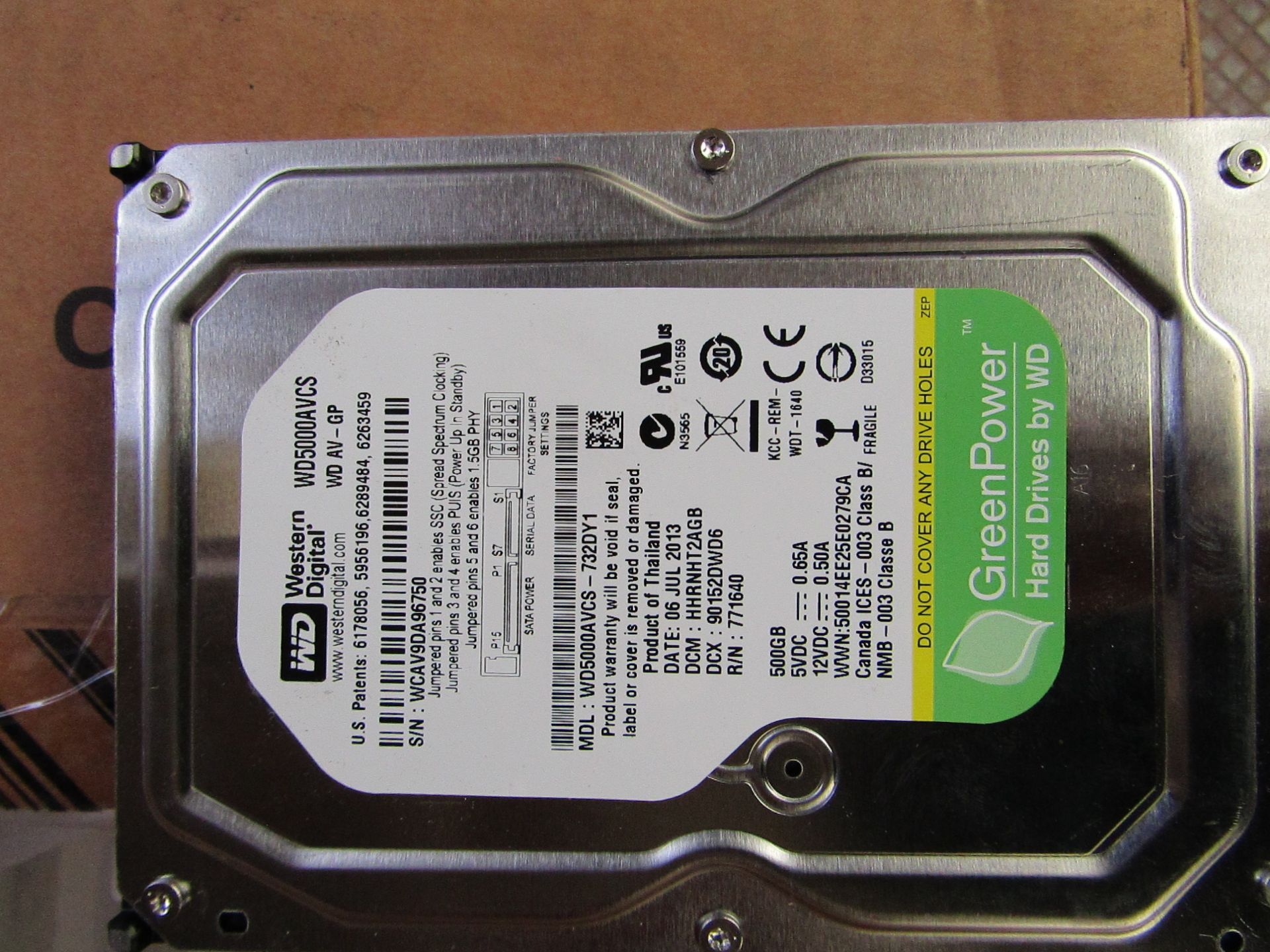 Western Digital 500GB hard drive, new