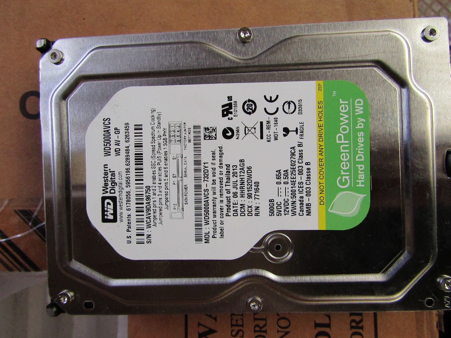 Western Digital 500GB hard drive, new