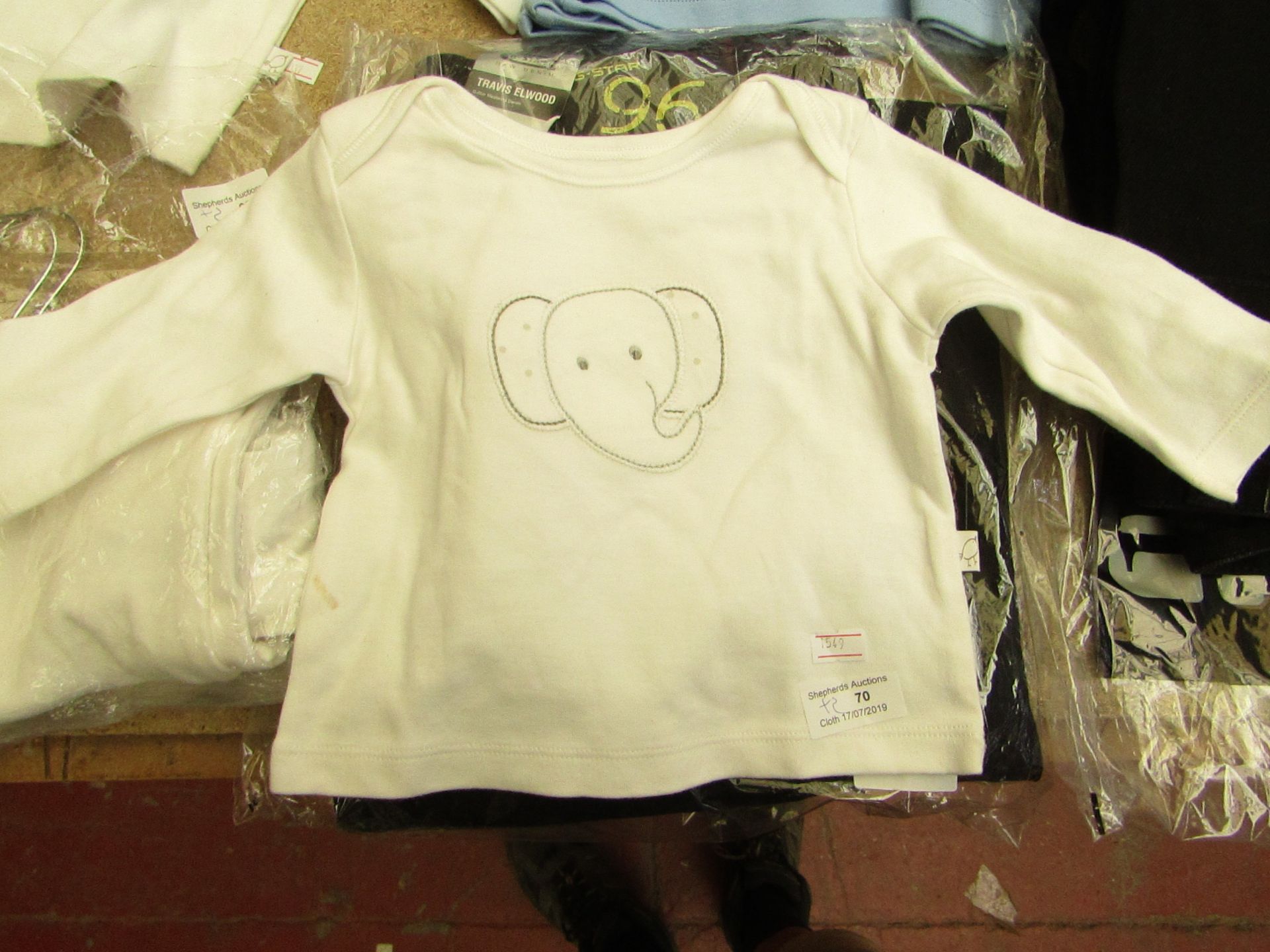 2 x White Long Sleeve Tops size 0-3 mths new