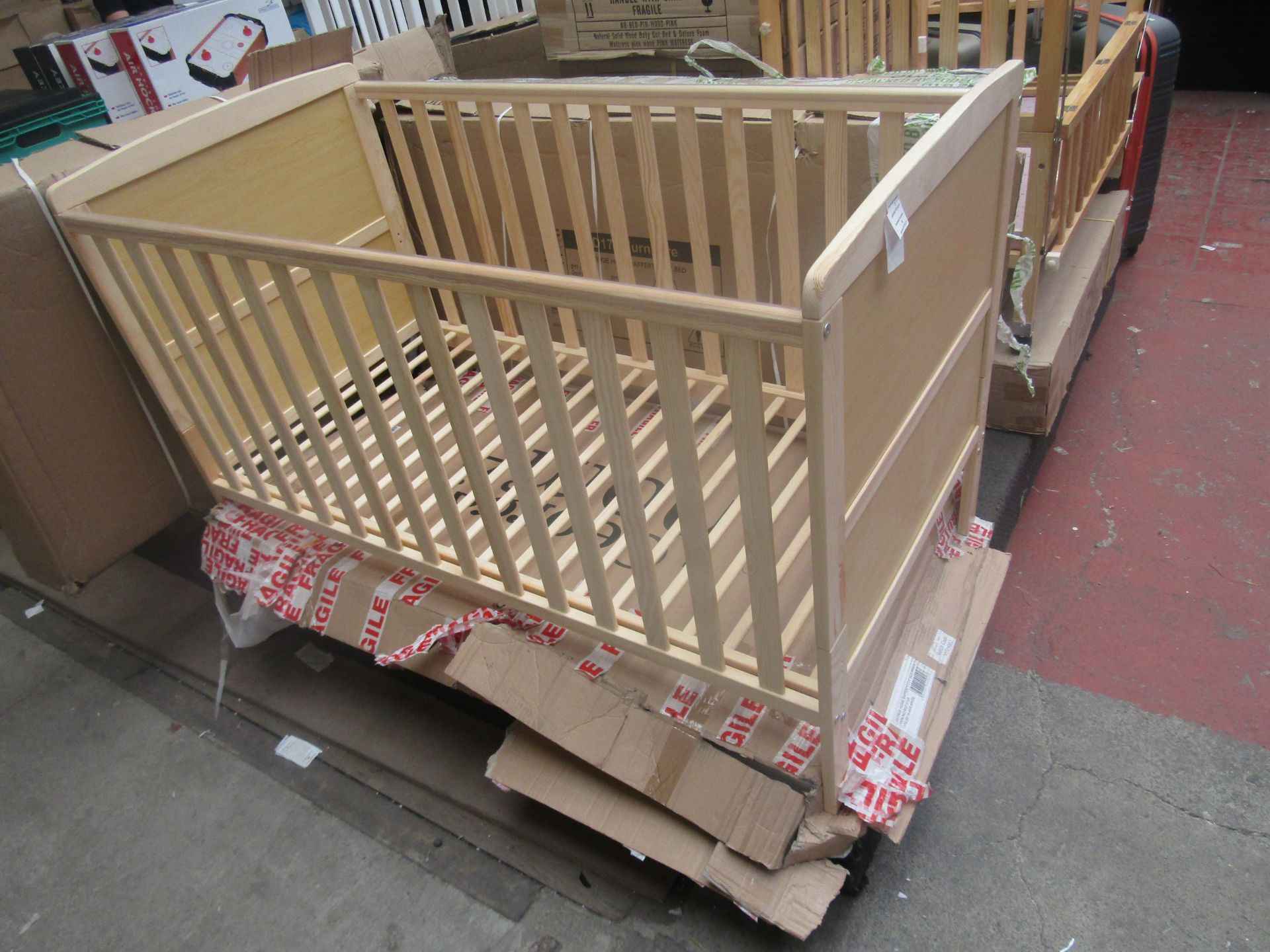 George Home Rafferty Cot Bed in Natural finish unchecked and boxed.