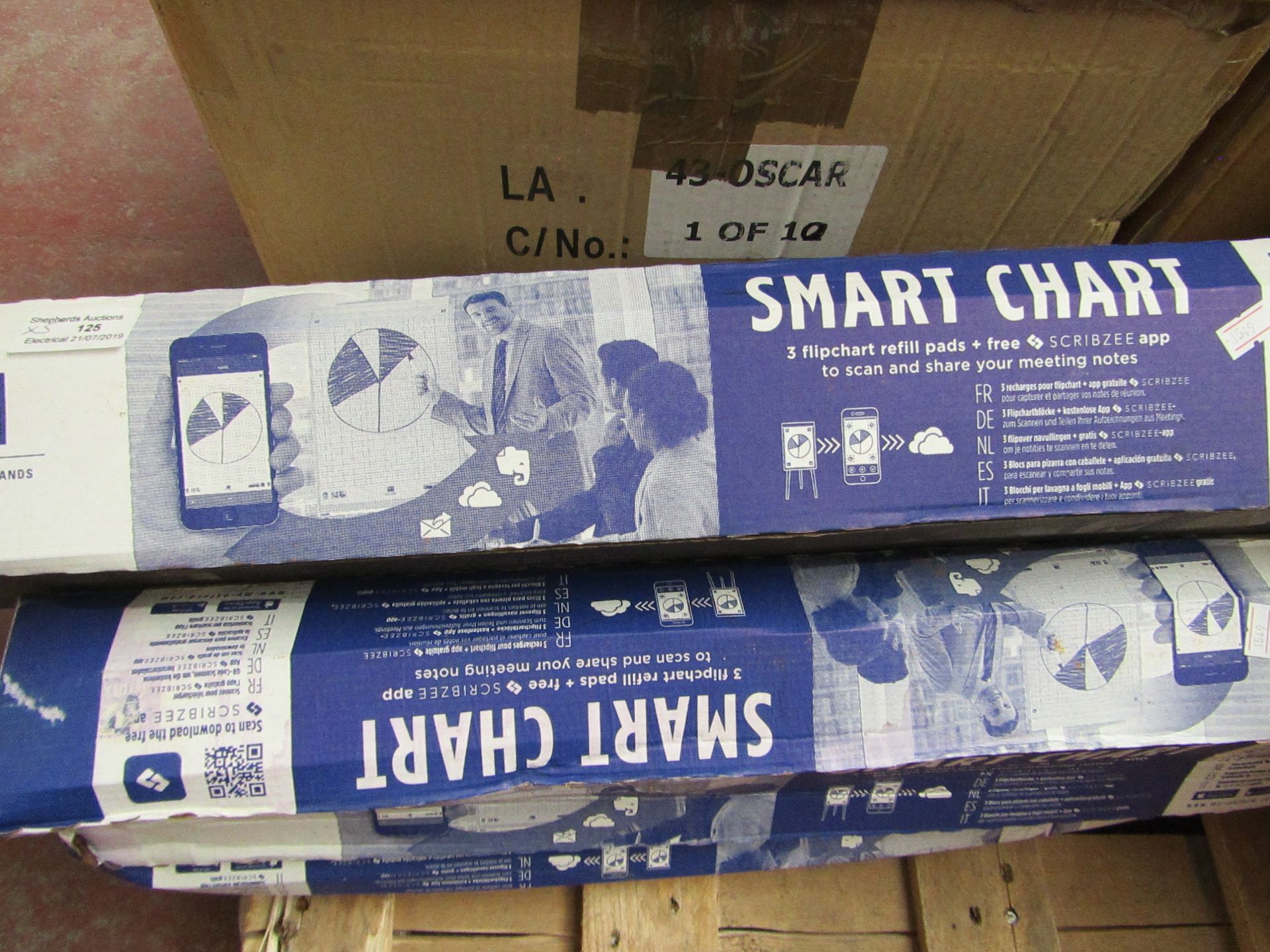 5x Boxes of 3 Oxford smart Chart refil pads, each pack of 3 retails at £6.99.