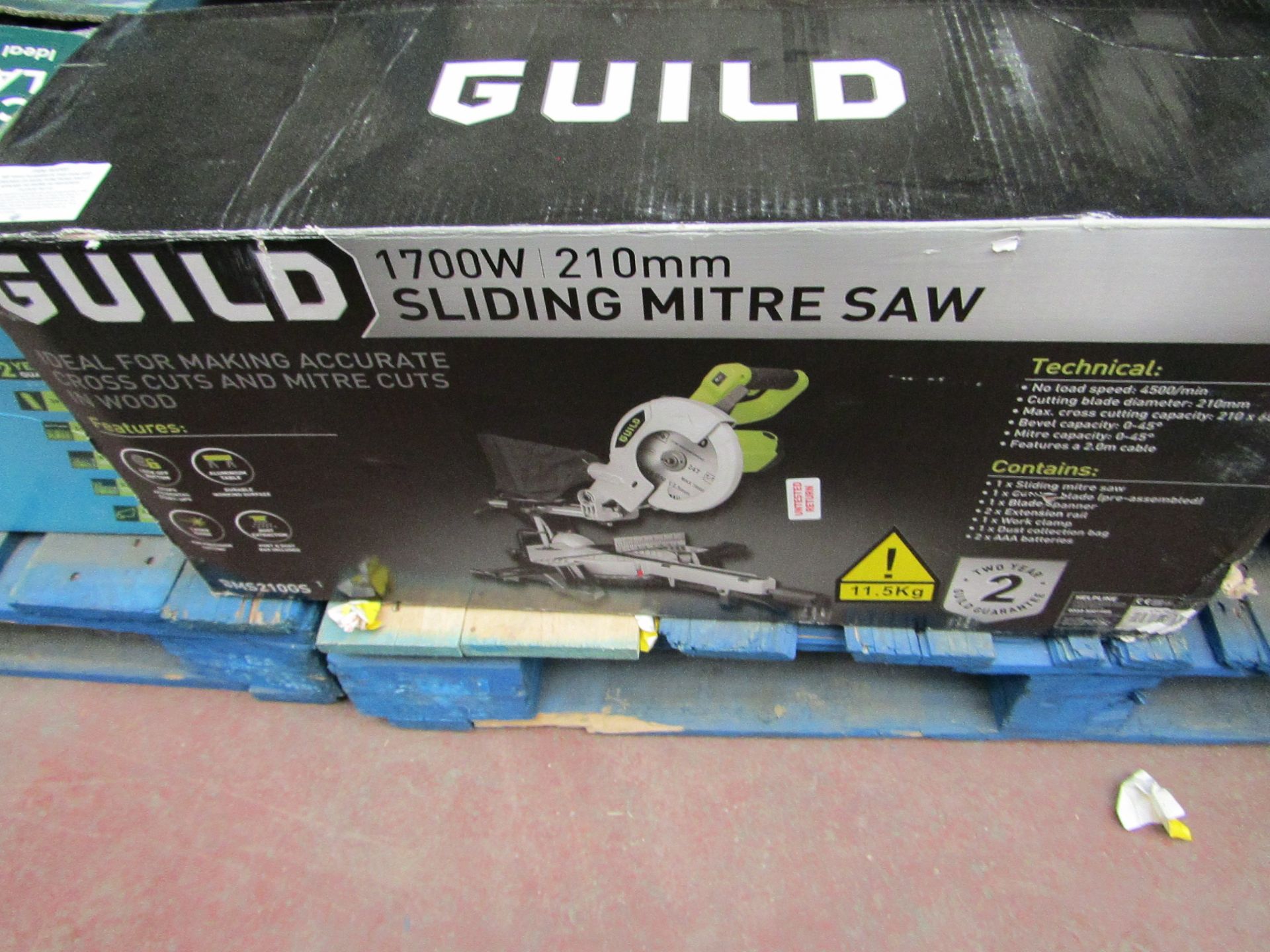 Guild 1700w Sliding Mitre saw, tested working and boxed