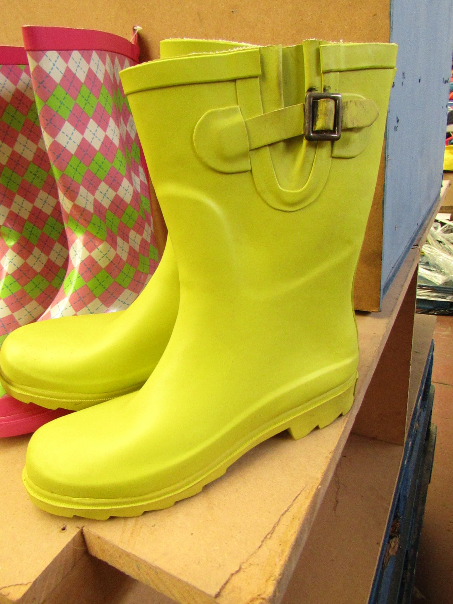 Neon Green wellington Boots size 37 new