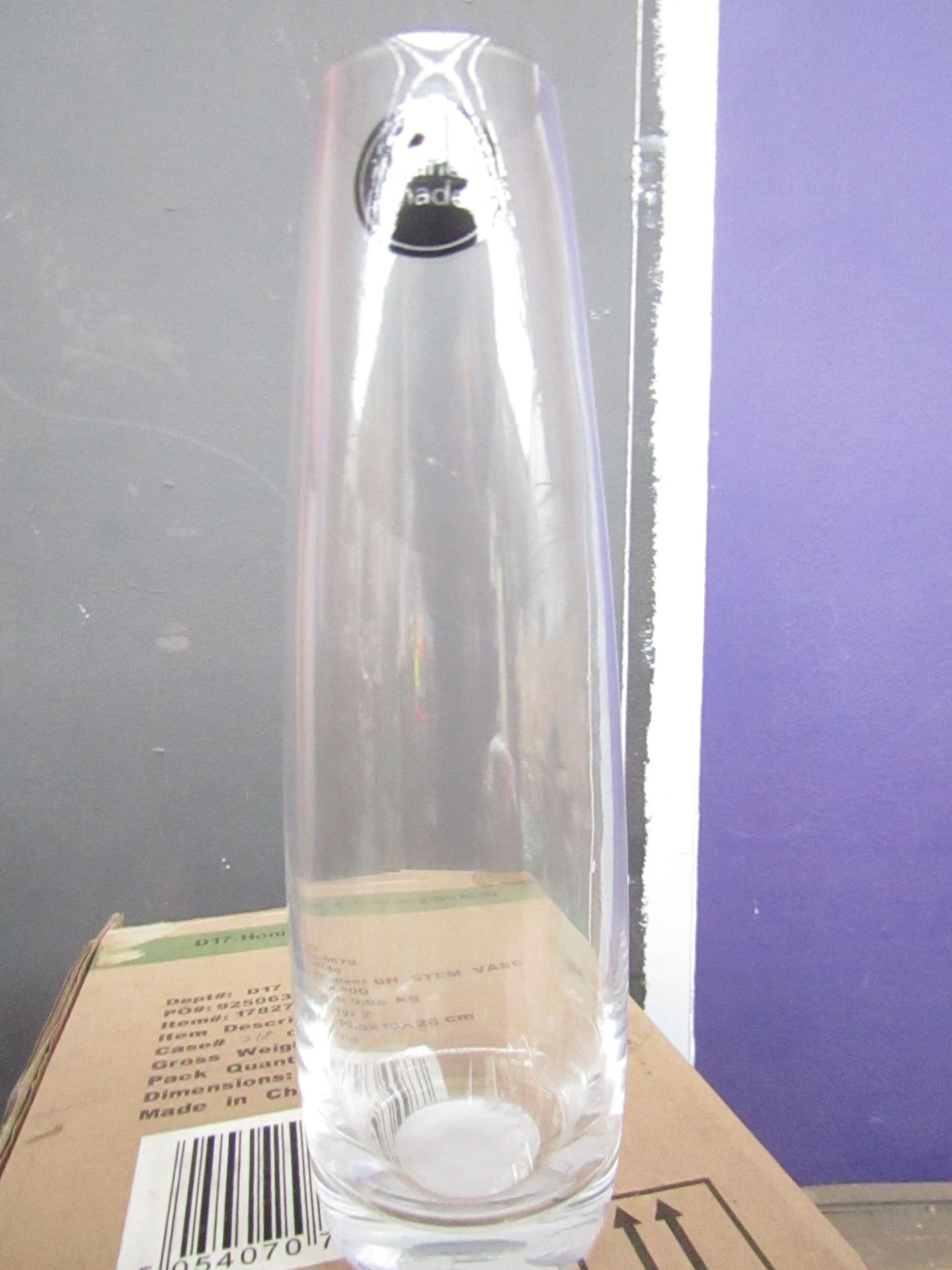 box of 2 x george homw glass vase, boxed