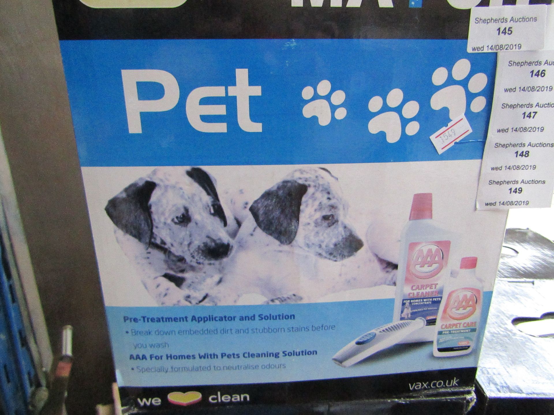 Vax Match Pet Carpet Cleaner.Boxed