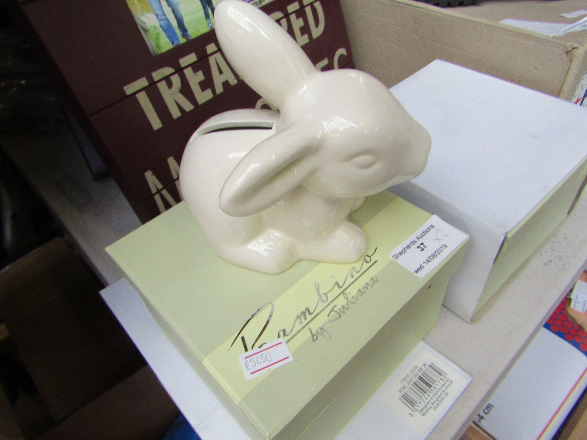 Bambino rabbit decoration, both new and boxed.