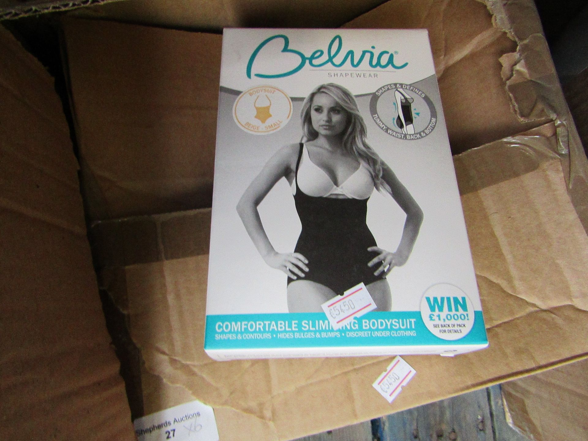 6x Belvia comfortable slimming bodysuit, new and boxed.