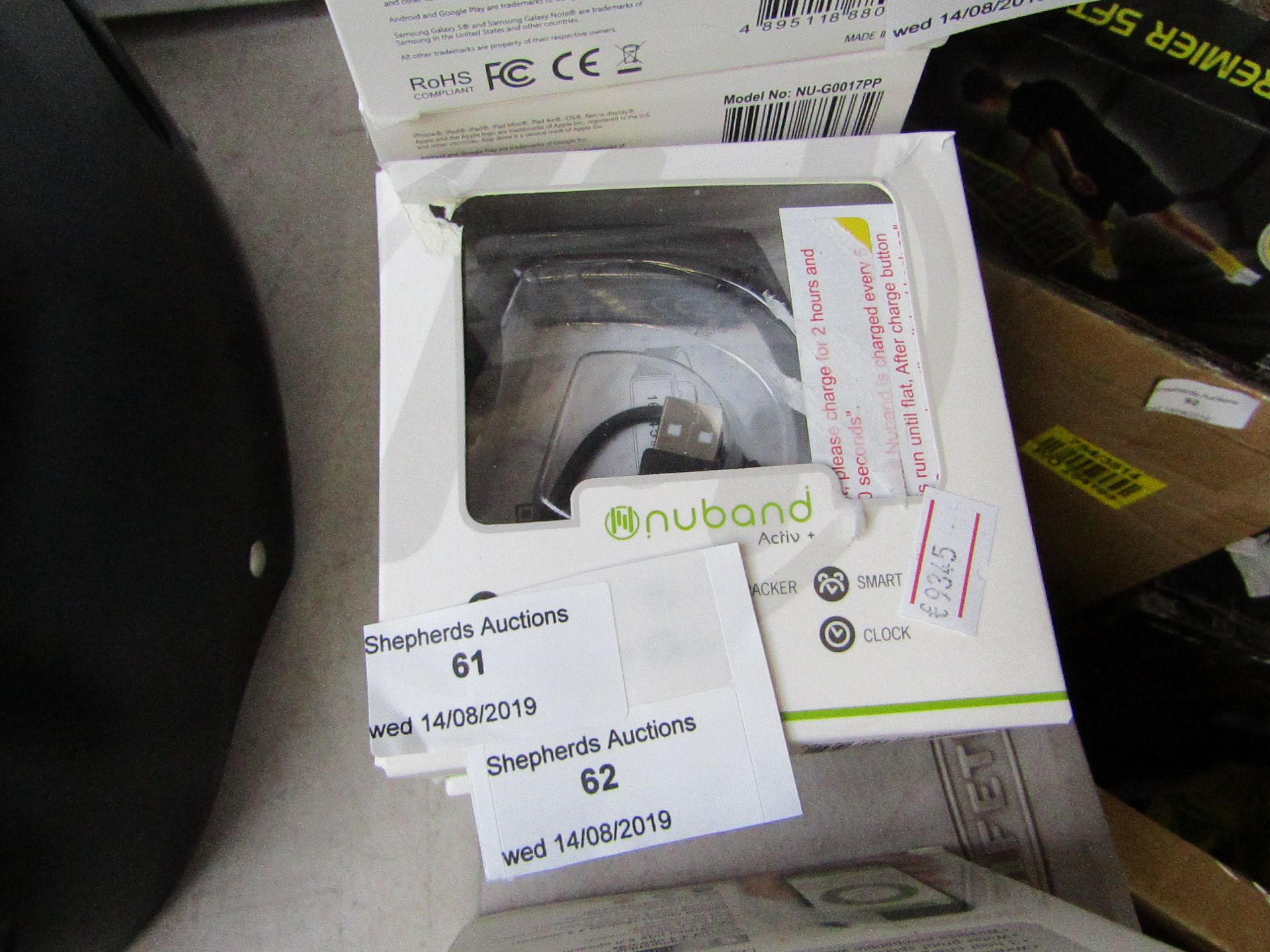 Nuband Activ2 + sports fitness tracker, untested and boxed.