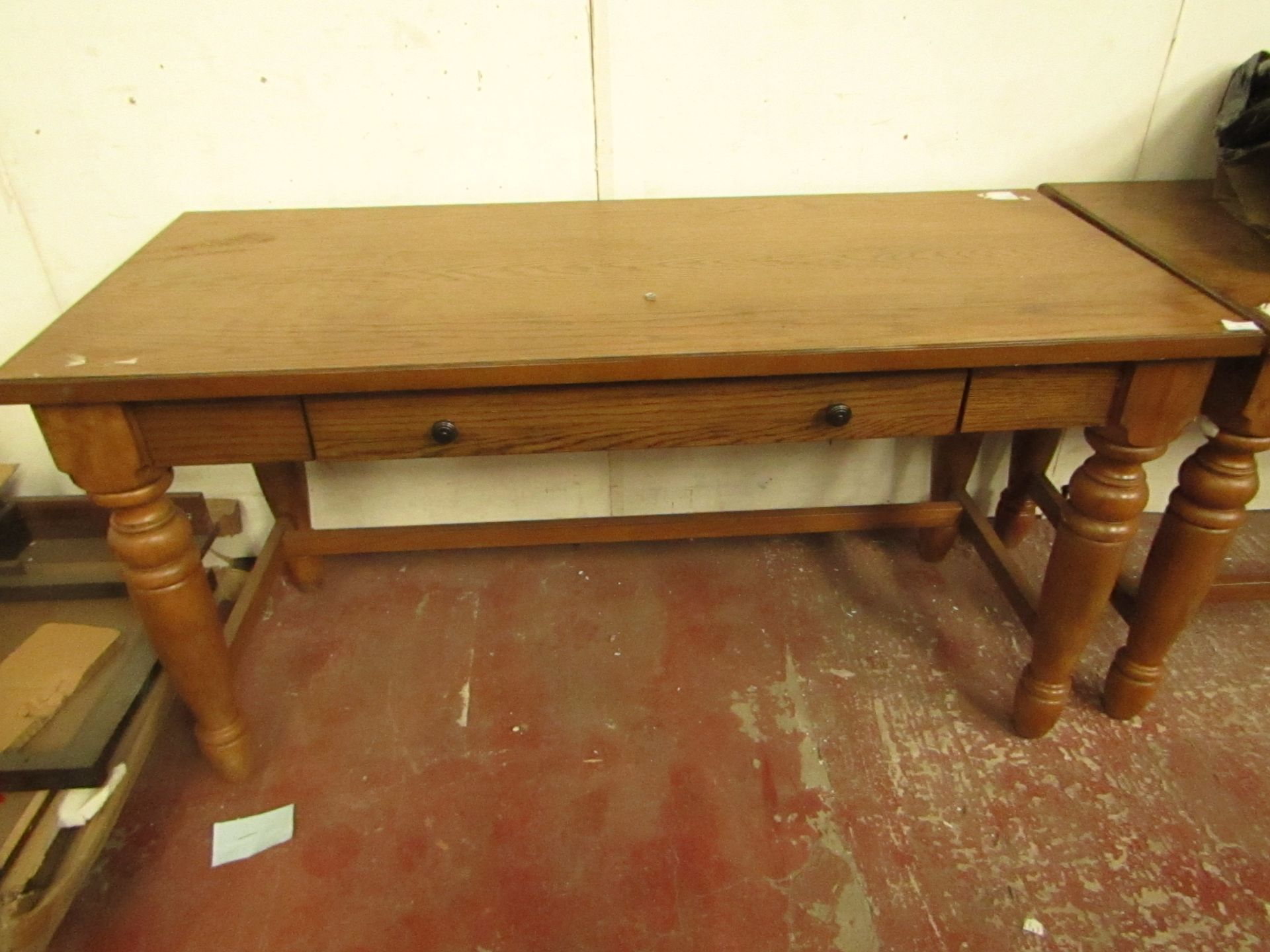 Costco Wooden Office desk with flip front drawer, few marks but overall in good condition.